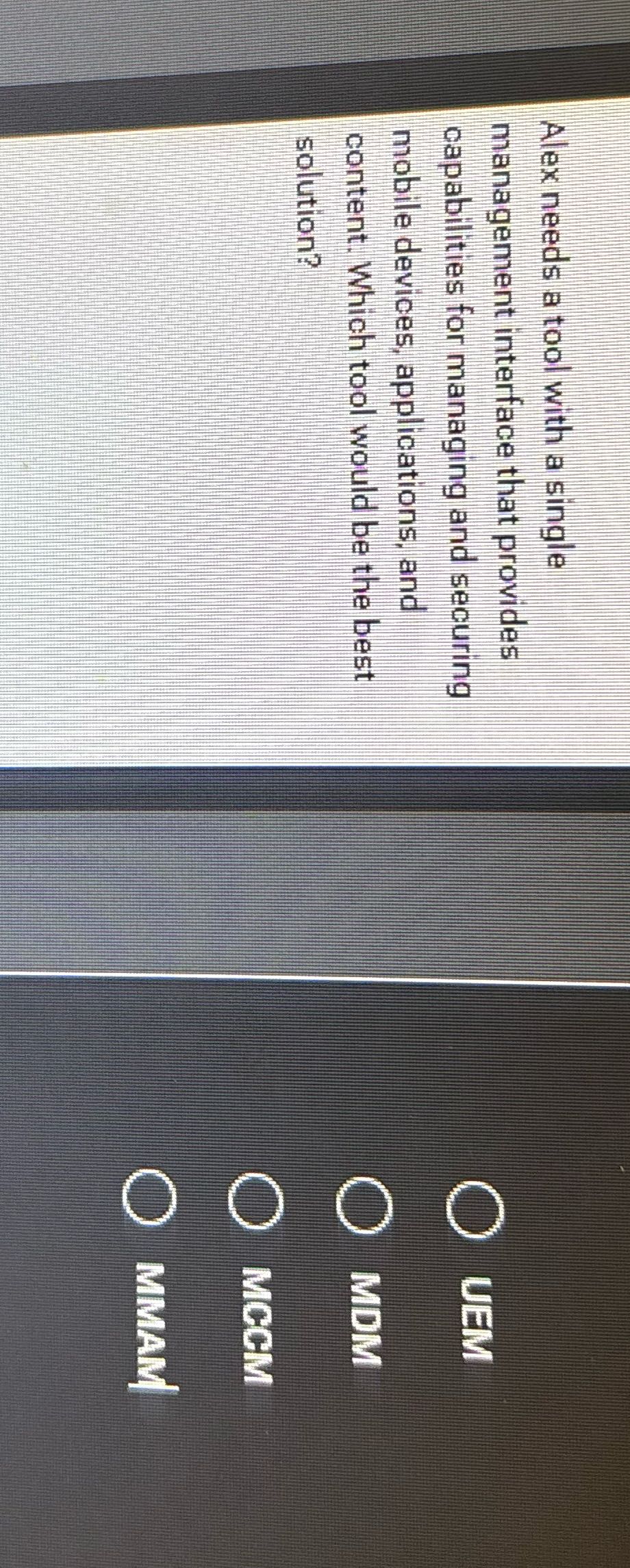 Alex needs a tool with a single management