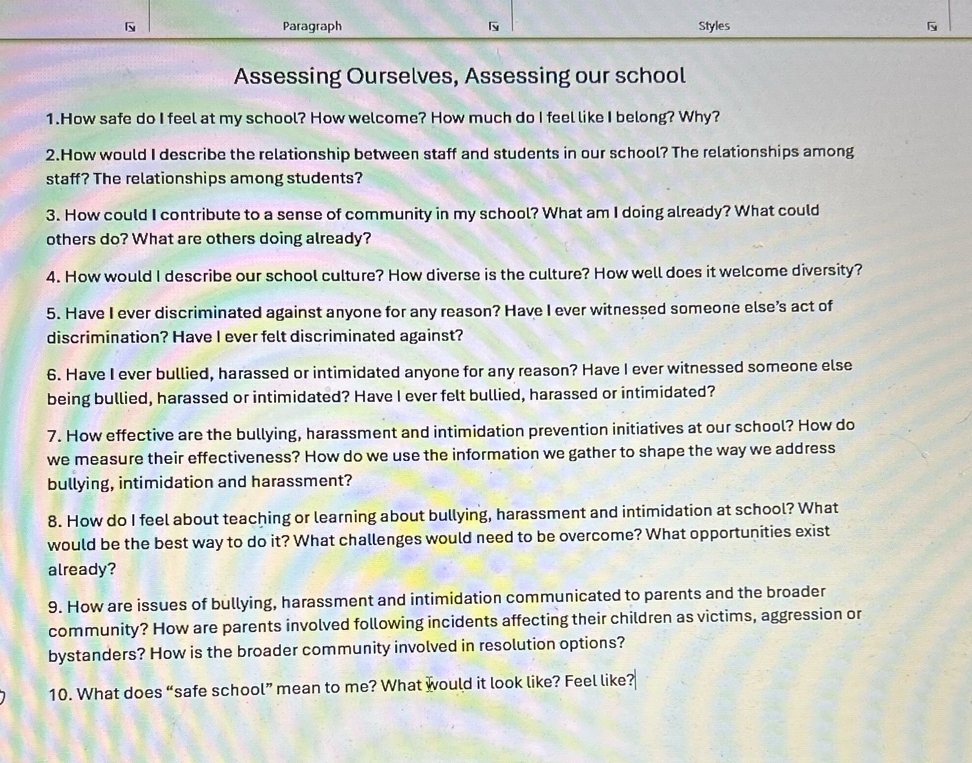 Short answer i Paragraph I Styles fs as u