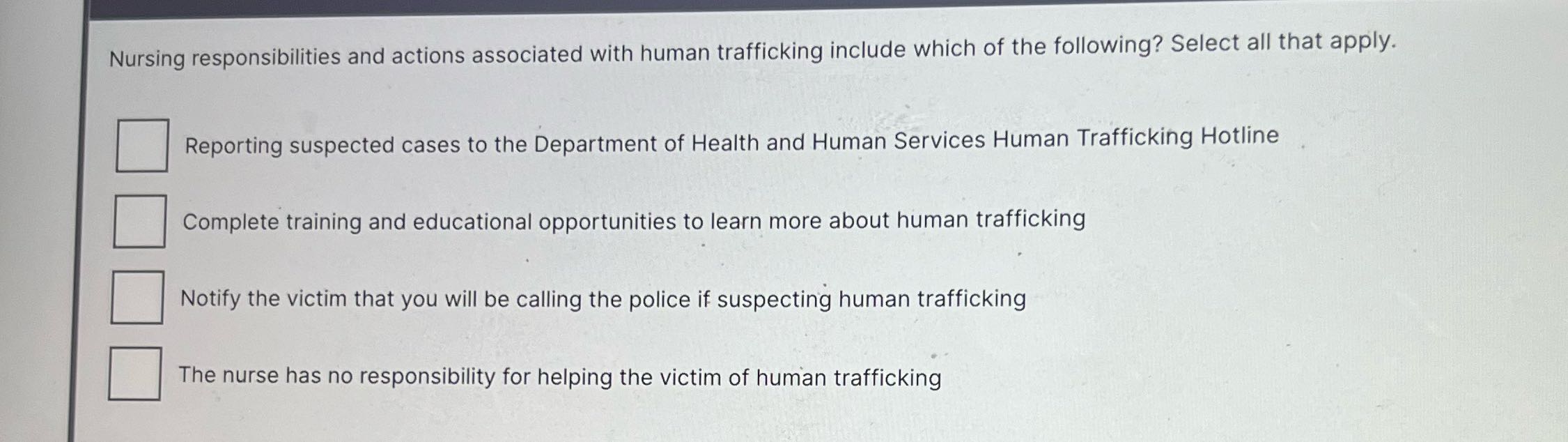 Nursing responsibilities and actions associated