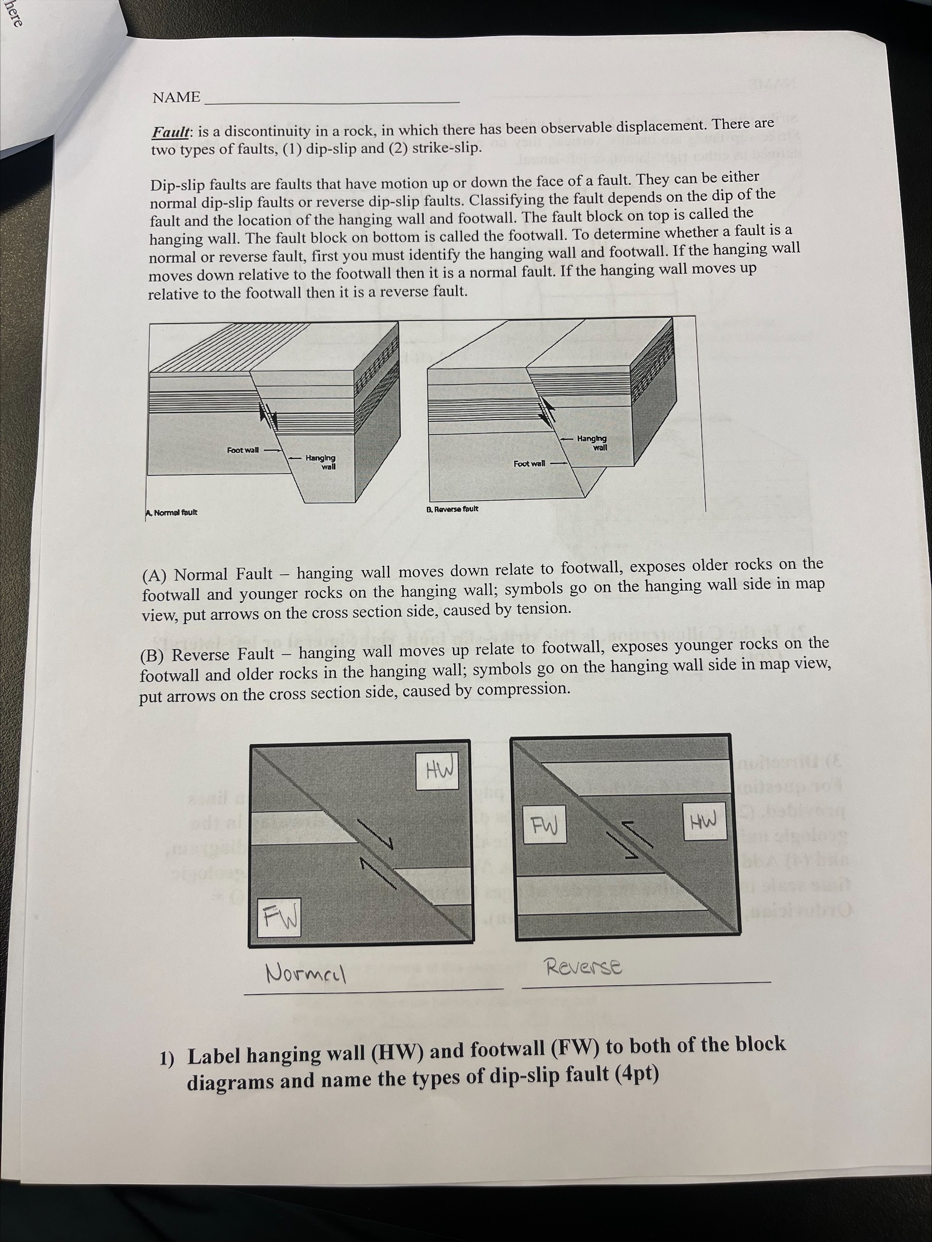 answer the question at the bottom Bae NAME Fault: