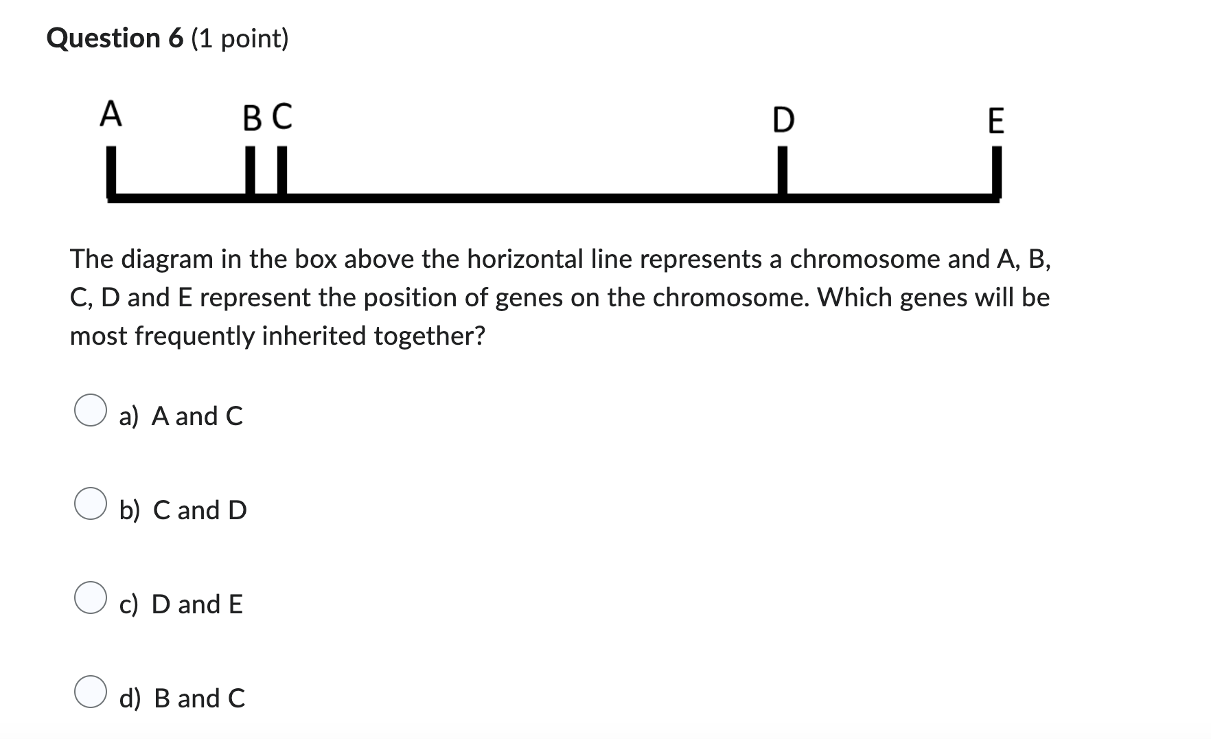 answer please Question 6 (1 point) A BC O m The