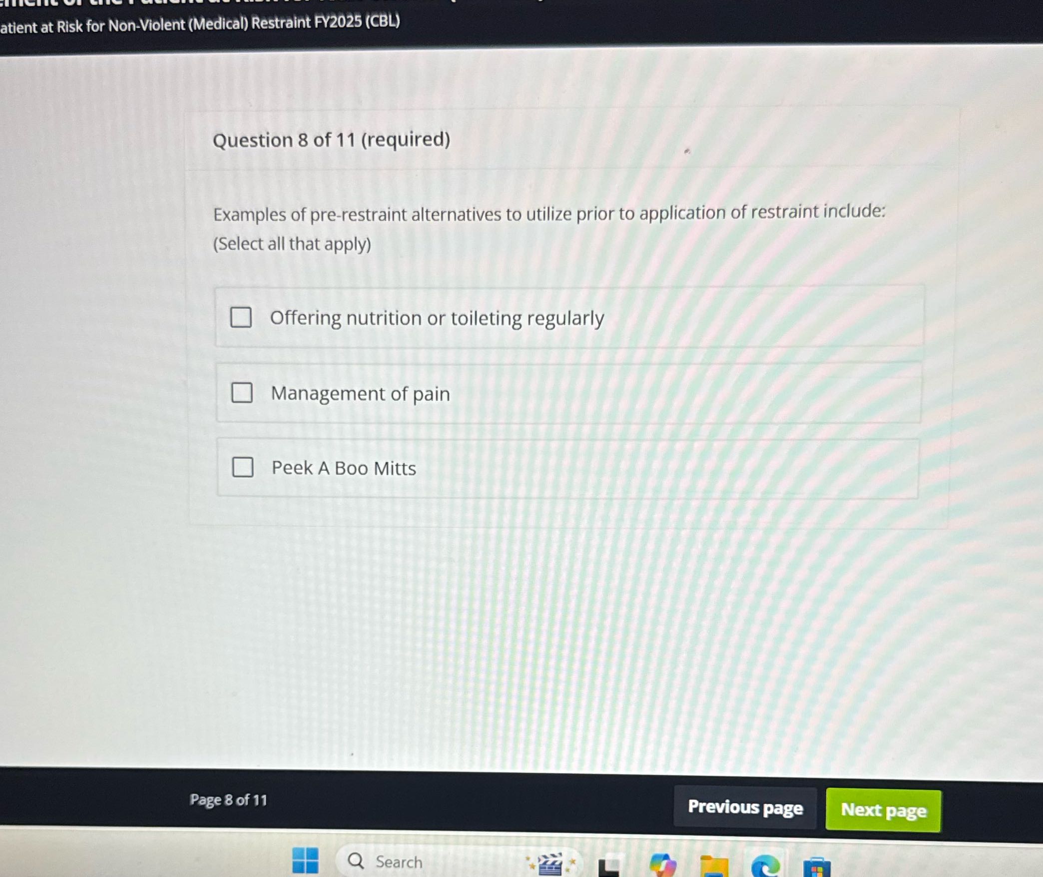 atient at Risk for Non-Violent (Medical)