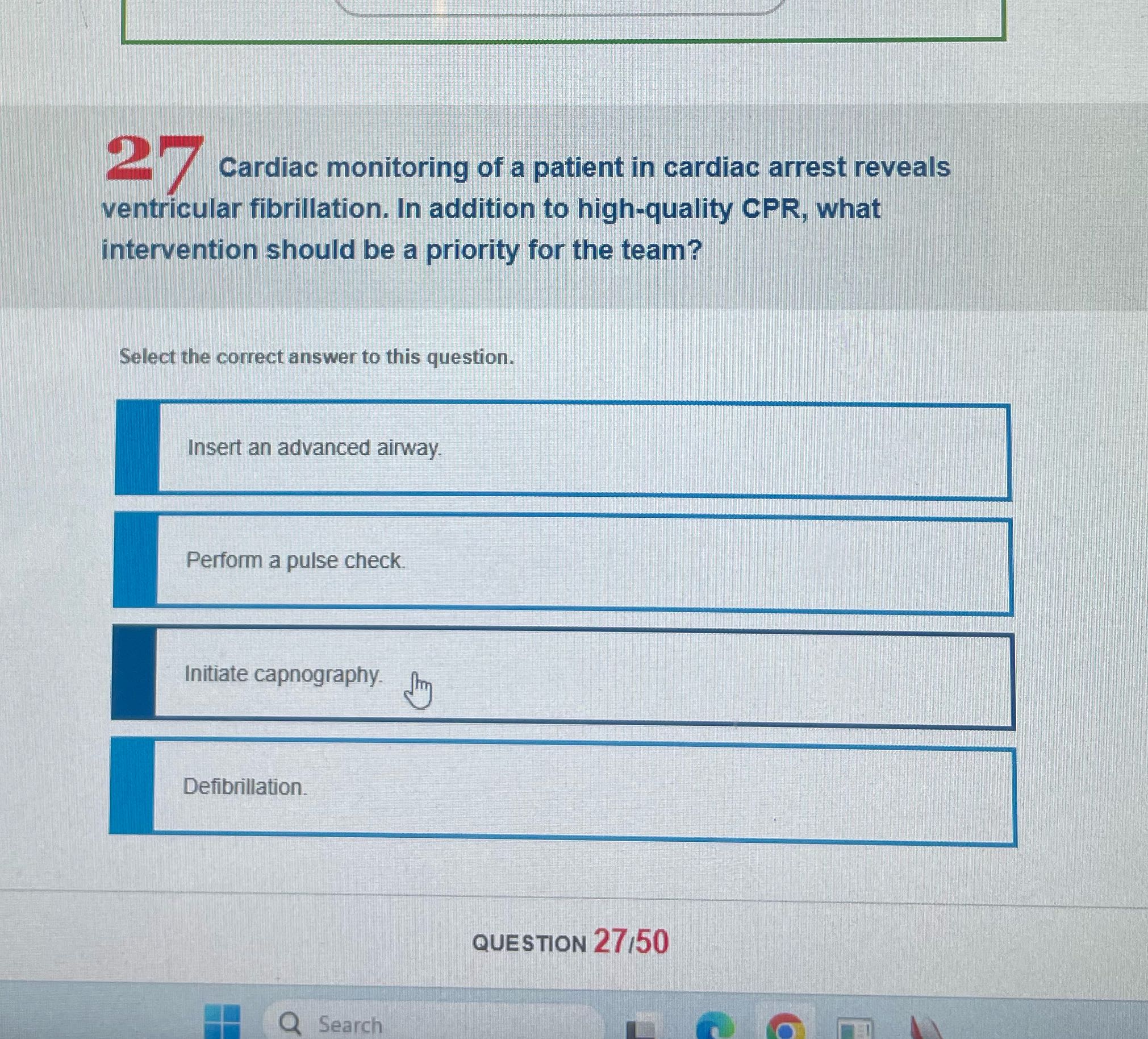 27 Cardiac monitoring of a patient in cardiac