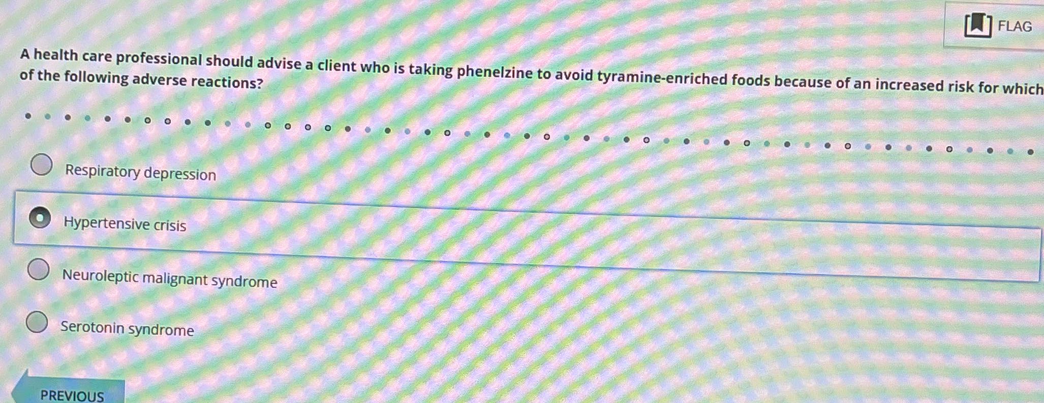 FLAG A health care professional should advise a