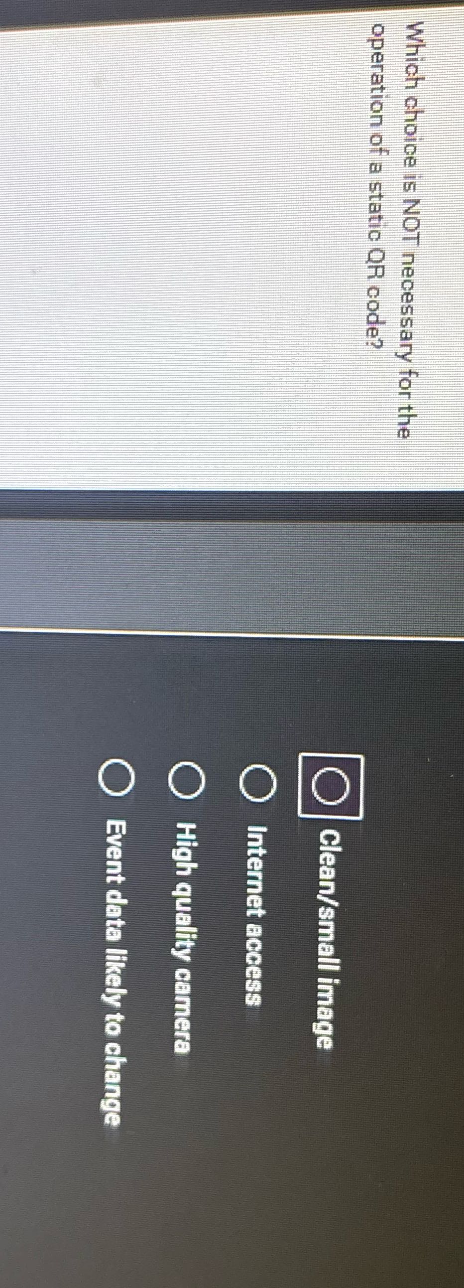 Which choice is NOT necessary for the operation