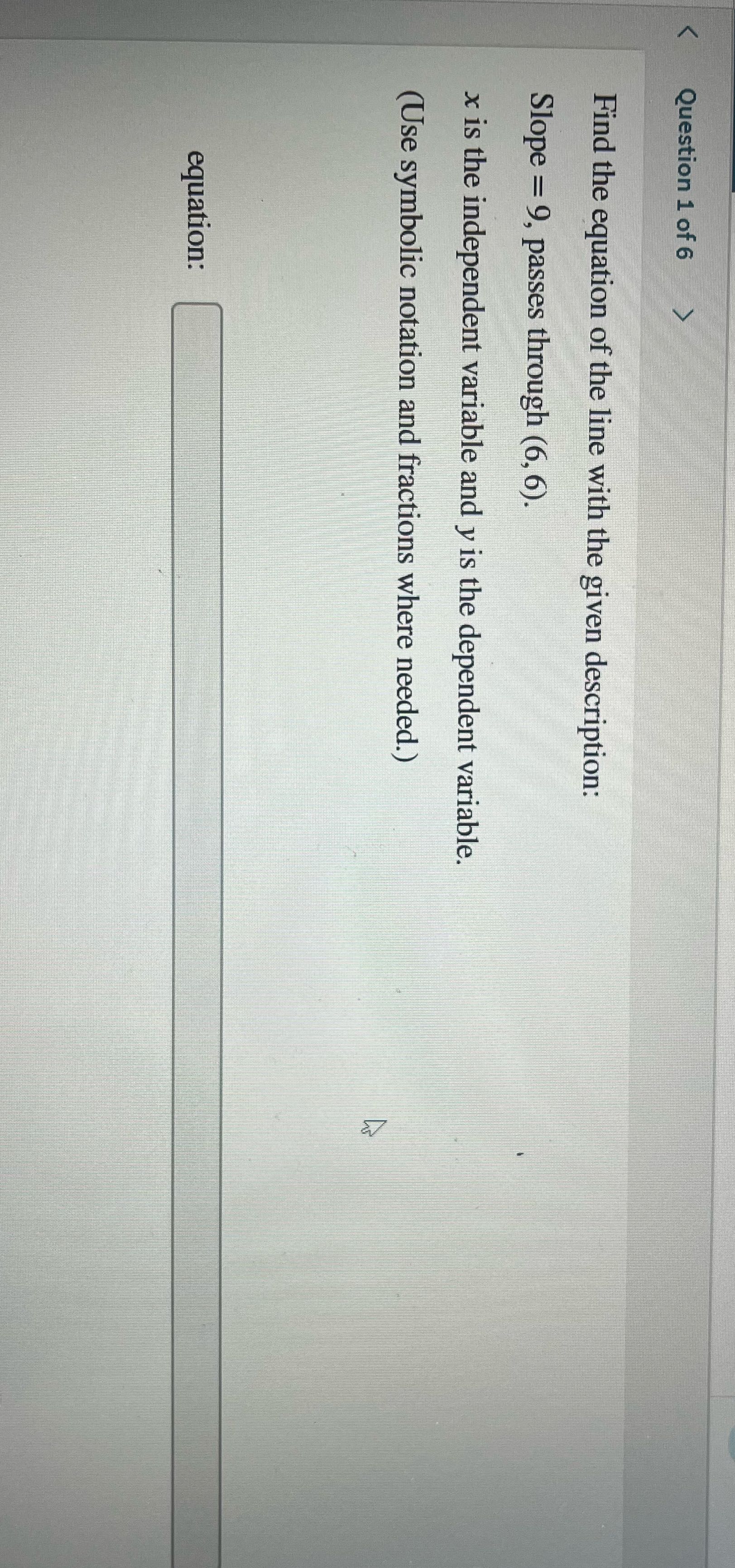 V Question 1 of 6  style=