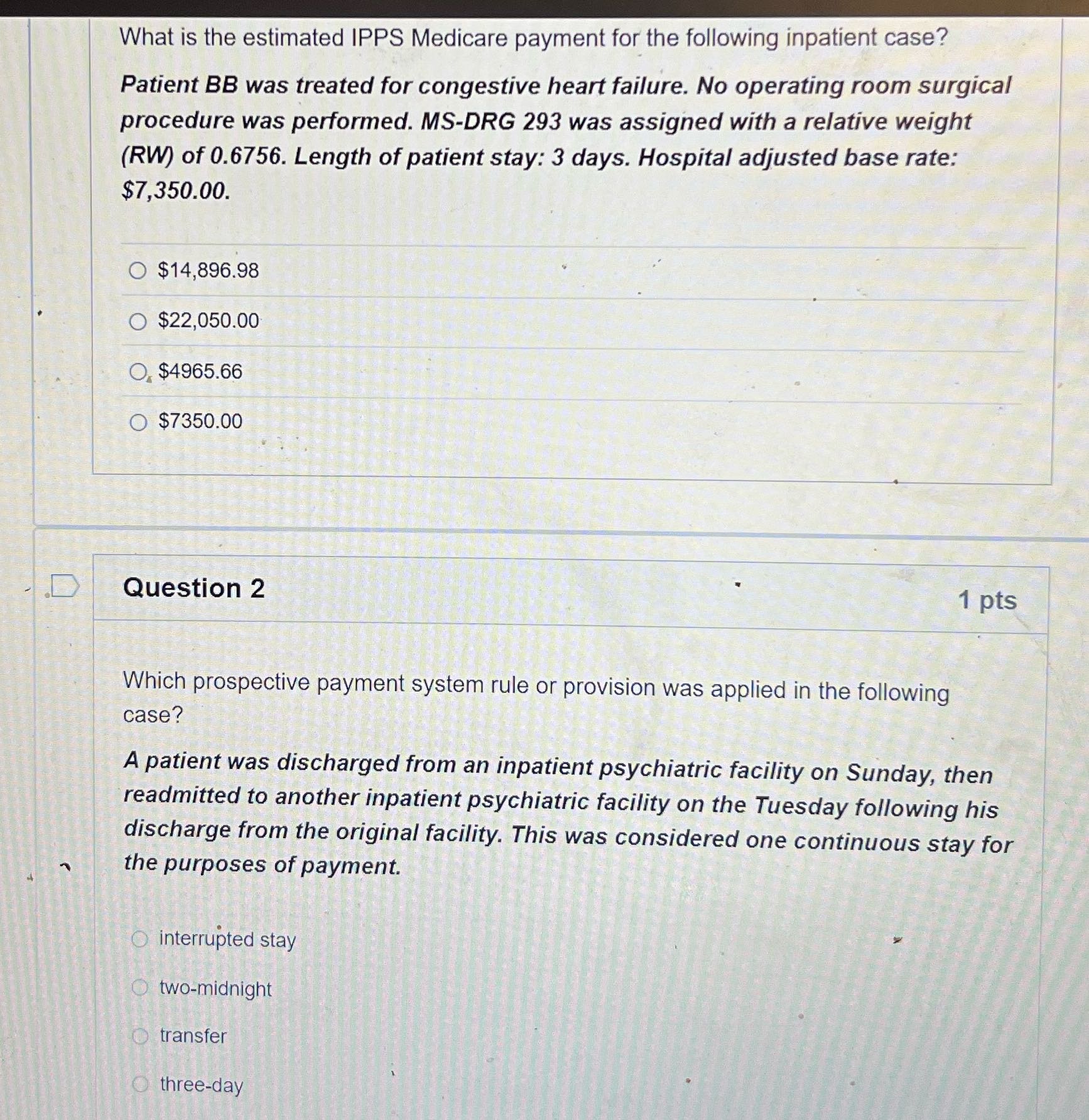 | _ What is the estimated IPPS Medicare payment