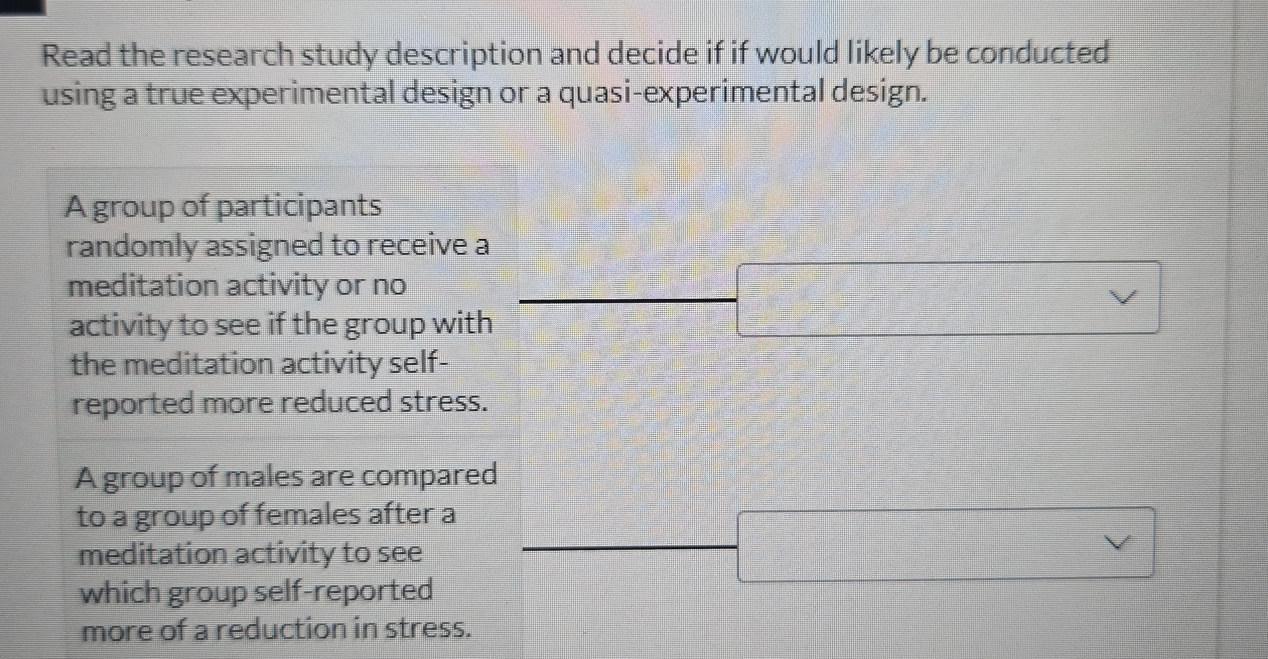 Read the research study description and decide if