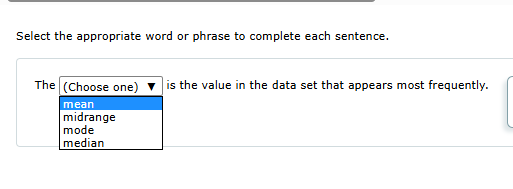 mth Select the appropriate word or phrase to