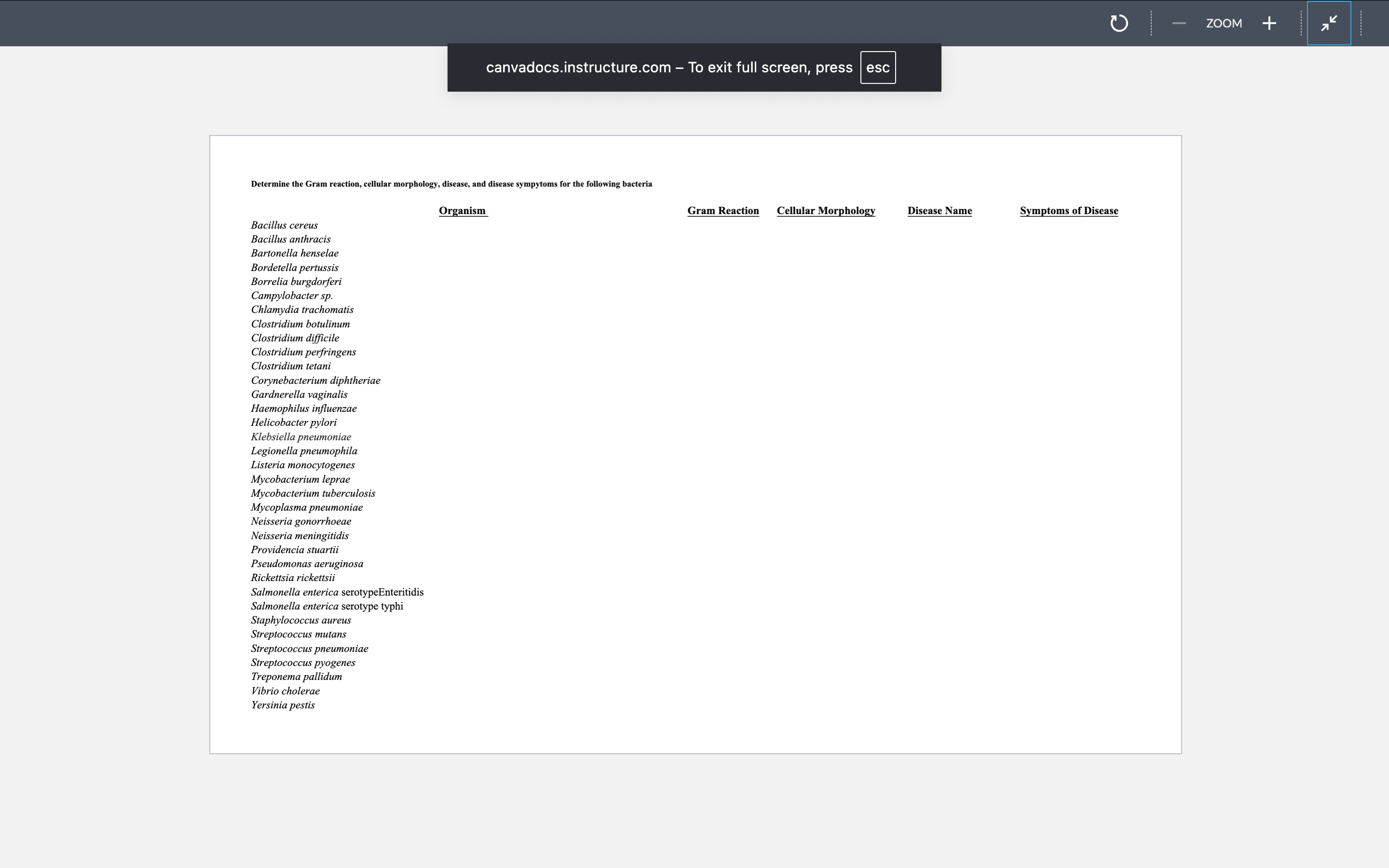 ZOOM + canvadocs.instructure.com - To exit full