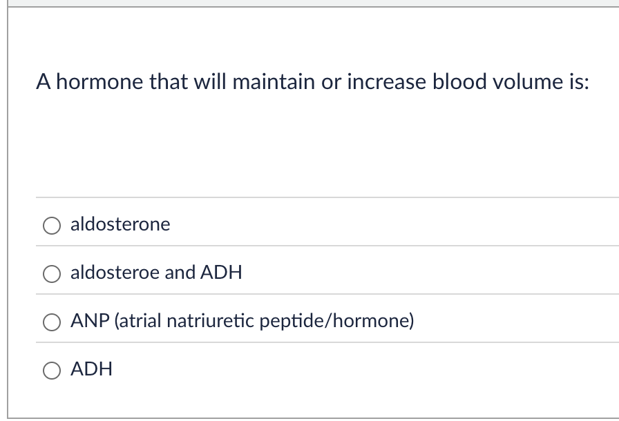Answer A hormone that will maintain or increase