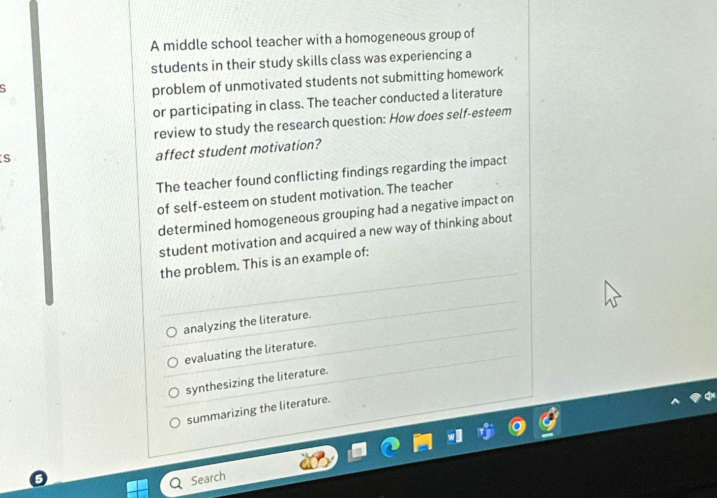 A middle school teacher with a homogeneous group