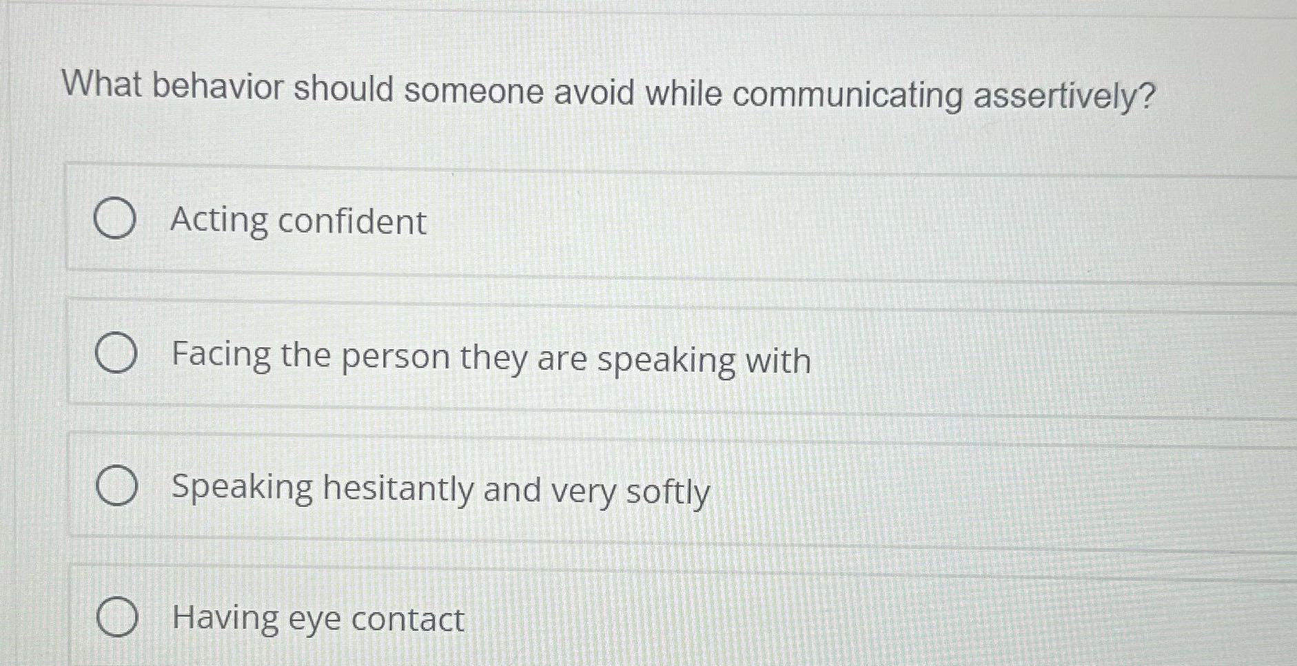 What behavior should someone avoid while