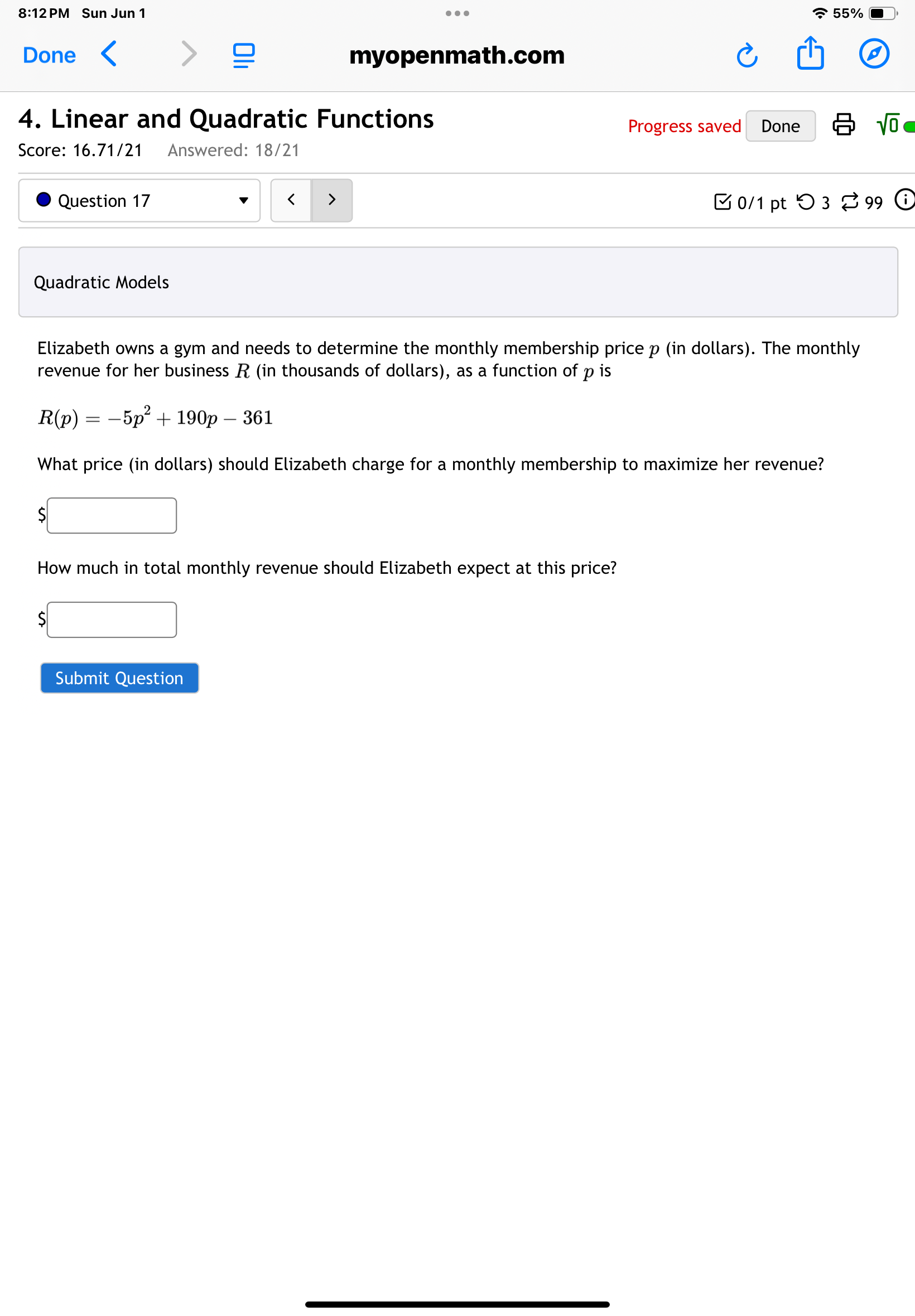 Please answer the following 8:12 PM Sun Jun 1 . .