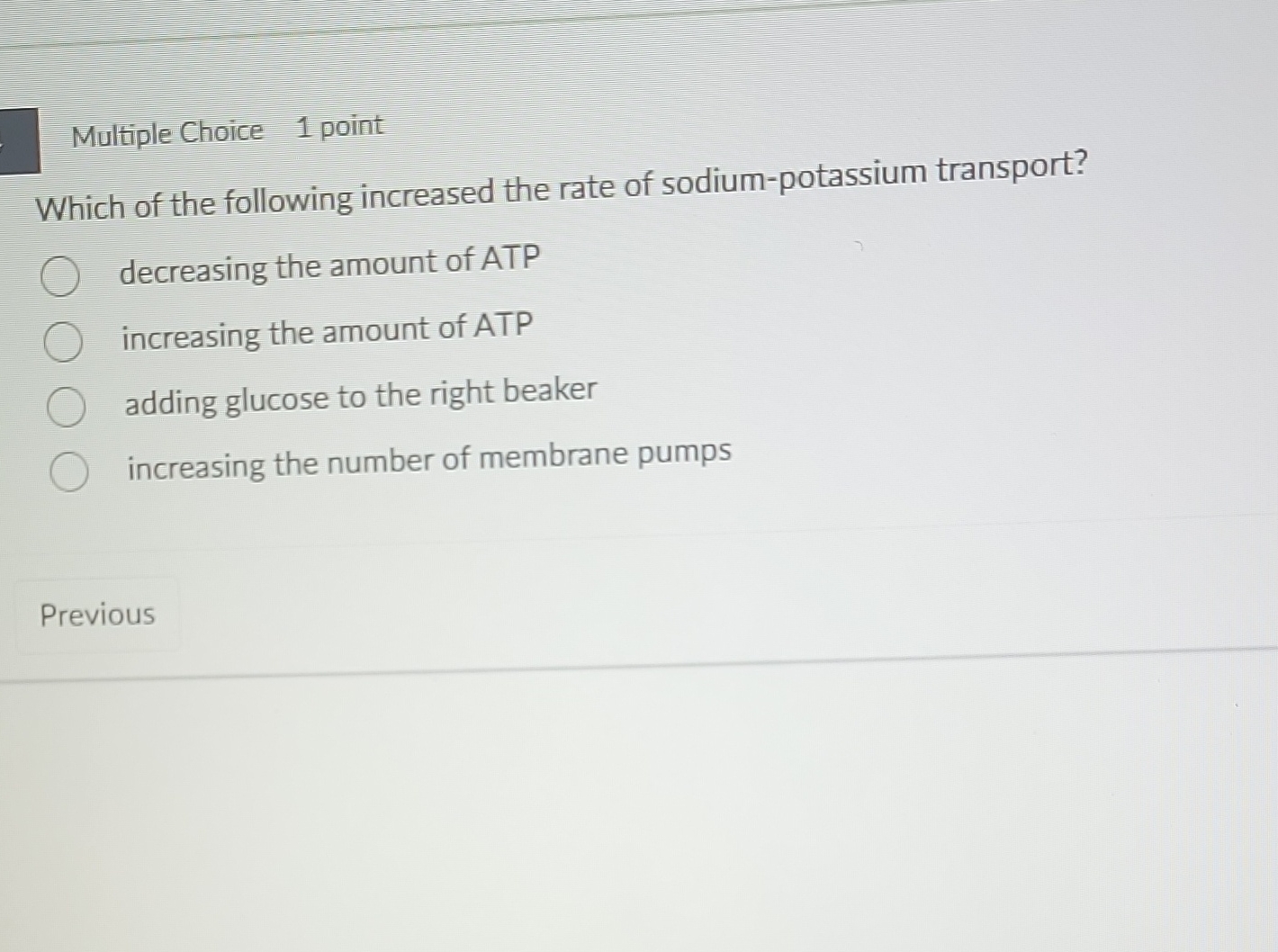 Multiple Choice 1 point Which of the following