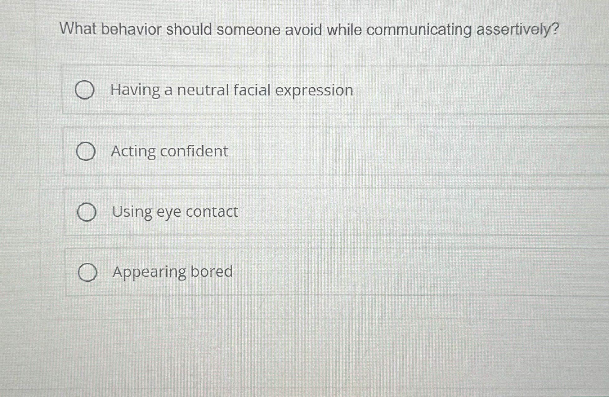 What behavior should someone avoid while