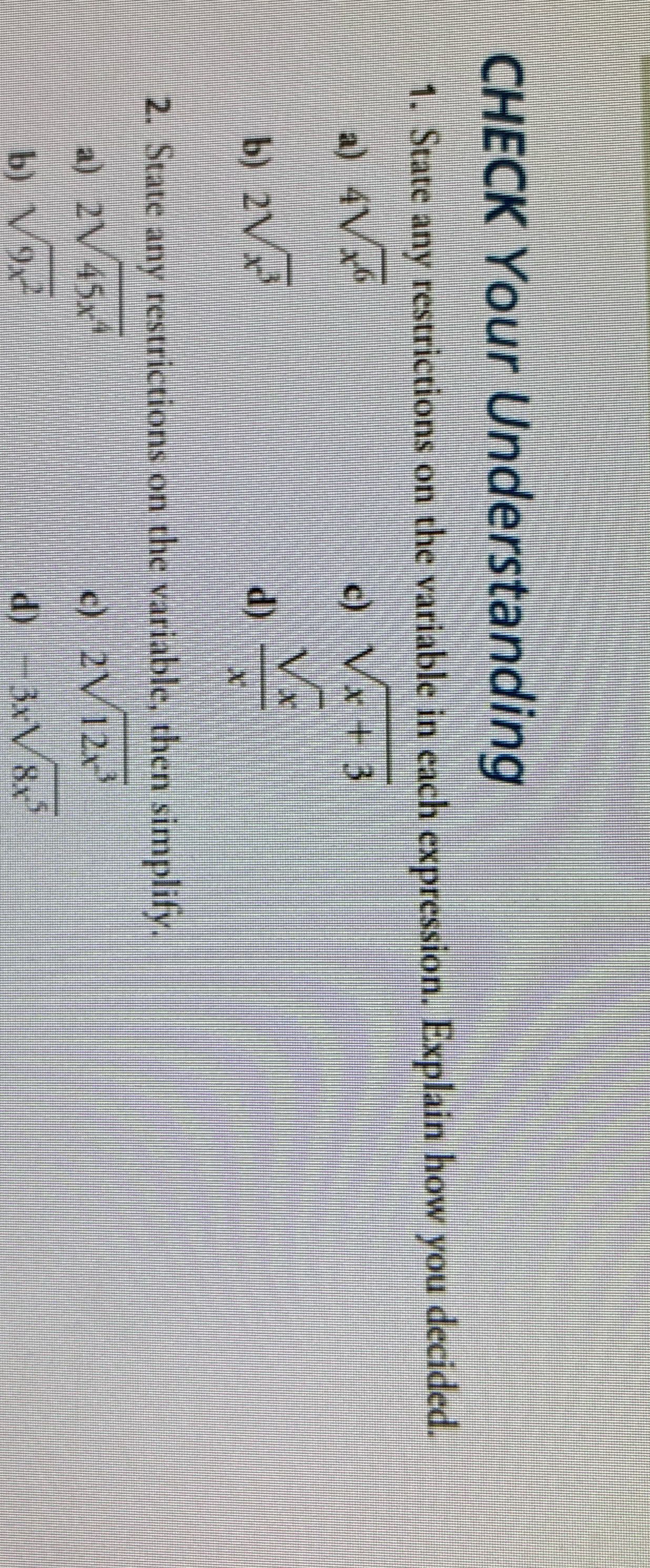 please answer 1, 2 CHECK Your Understanding 1.