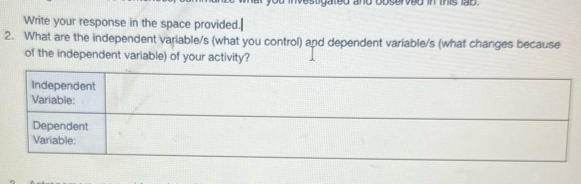Write your response in the space provided.| 2.