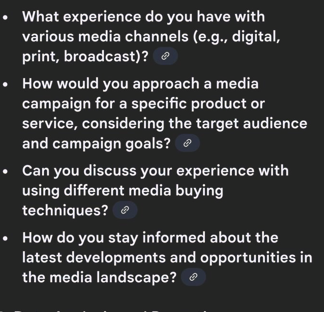 write the questions What experience do you have