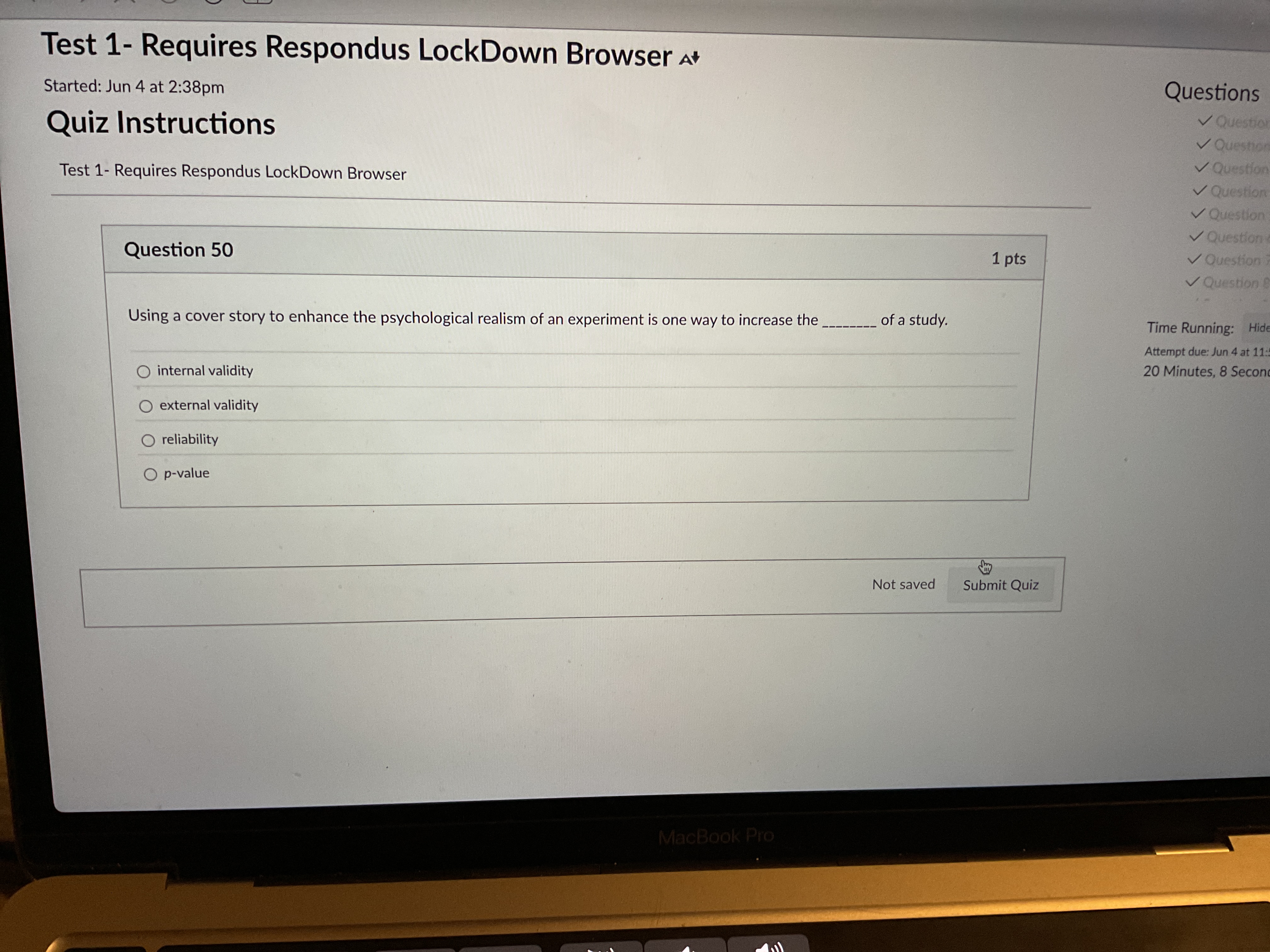 answer Test 1- Requires Respondus LockDown