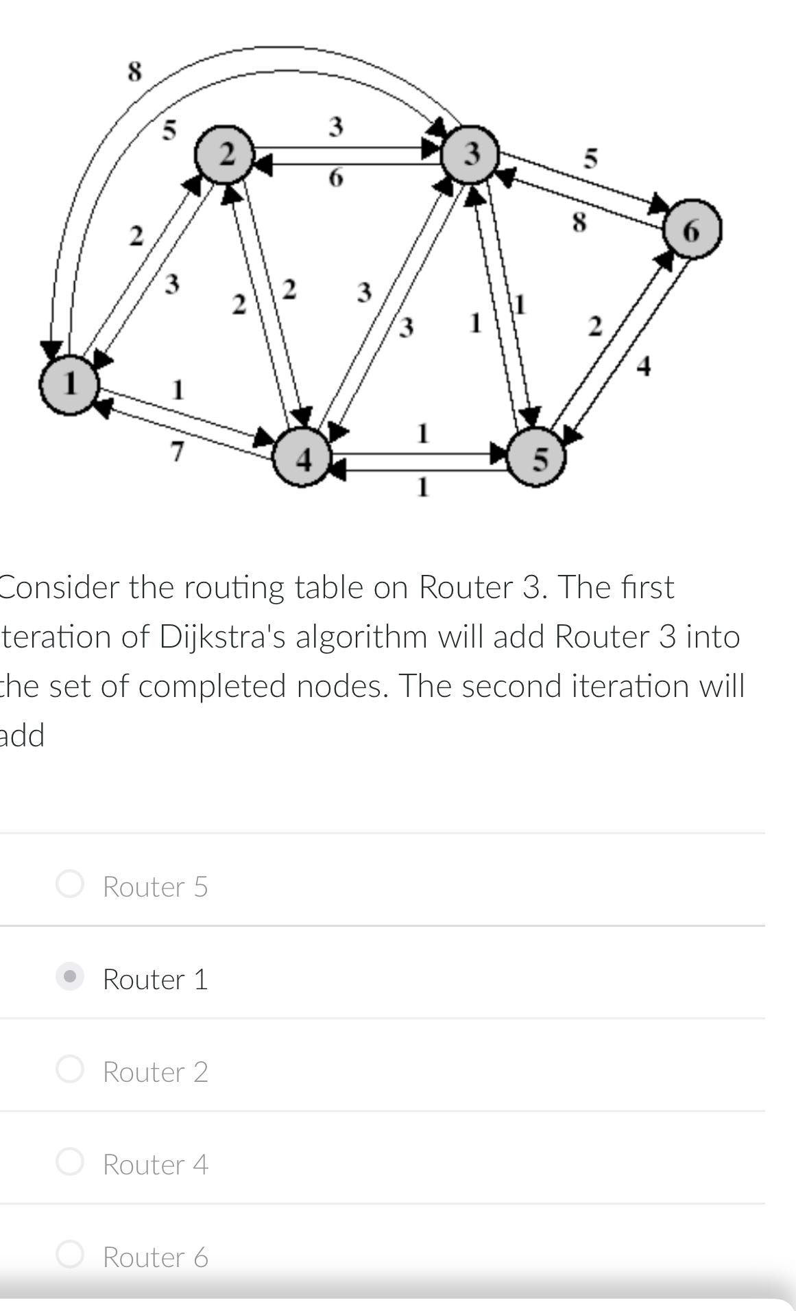 consider the routing table on Router 3. The first