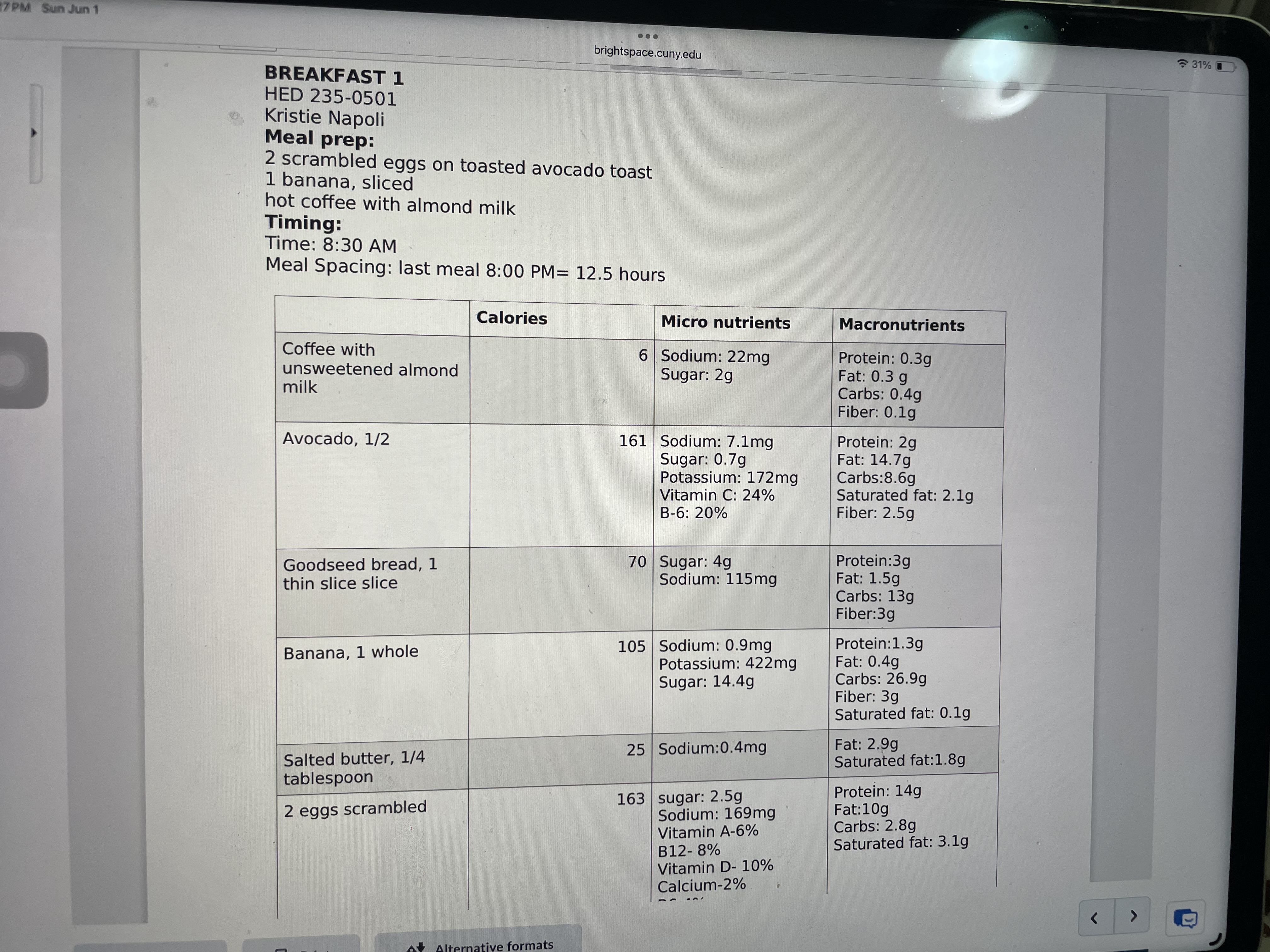 7 PM Sun Jun 1 .. . brightspace.cuny.edu 31%