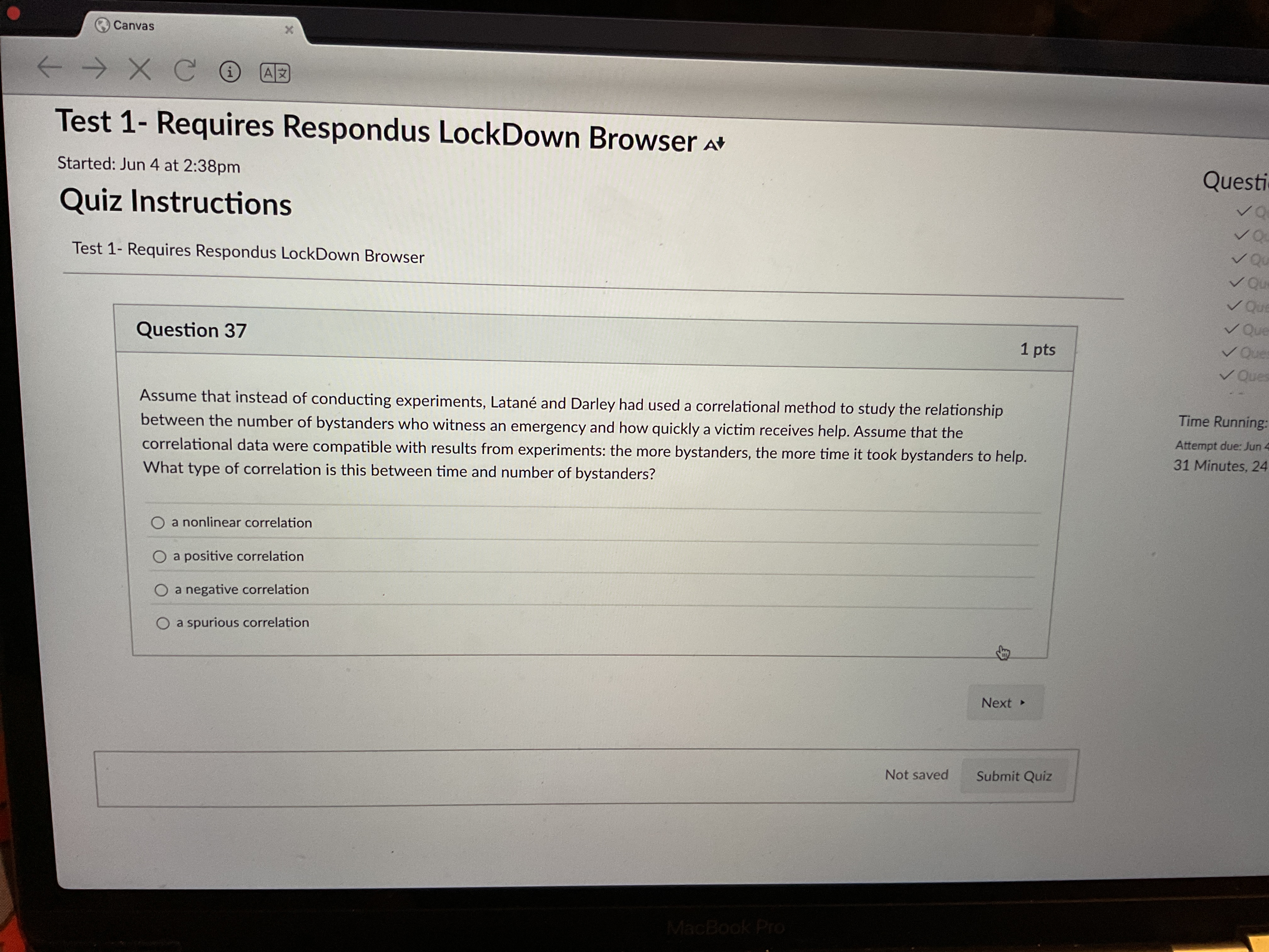 answer Canvas Test 1- Requires Respondus LockDown