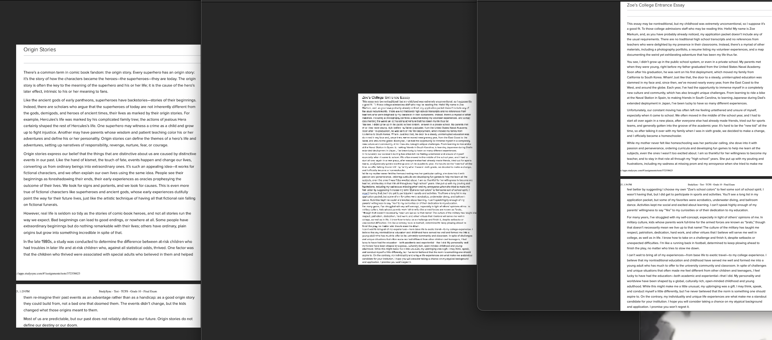 Write a multi-paragraph essay on how the past and