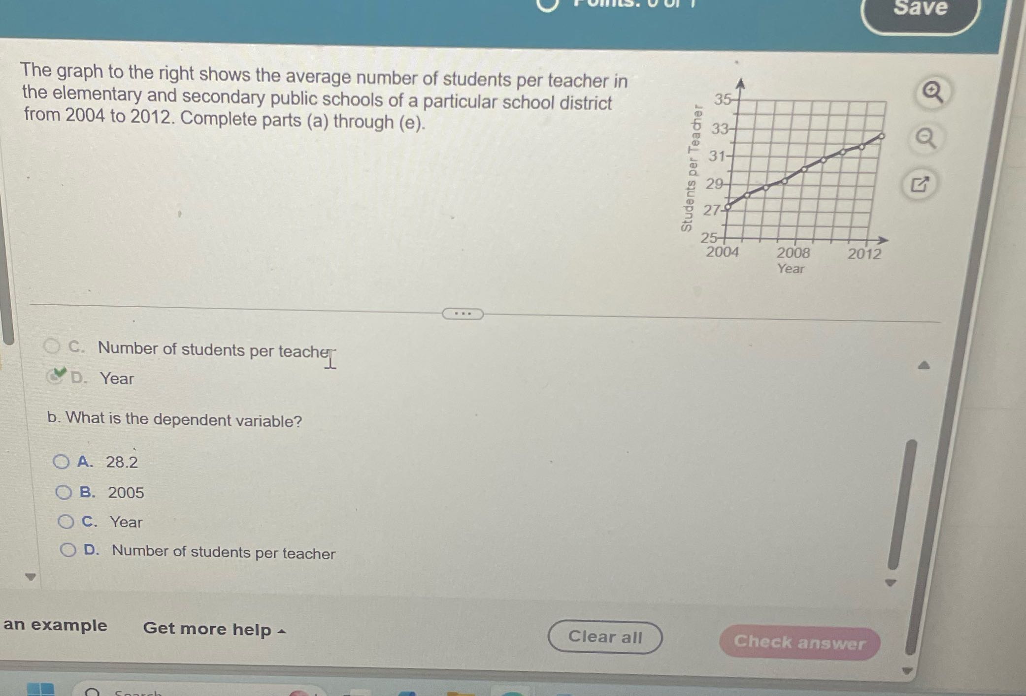 Save The graph to the right shows the average