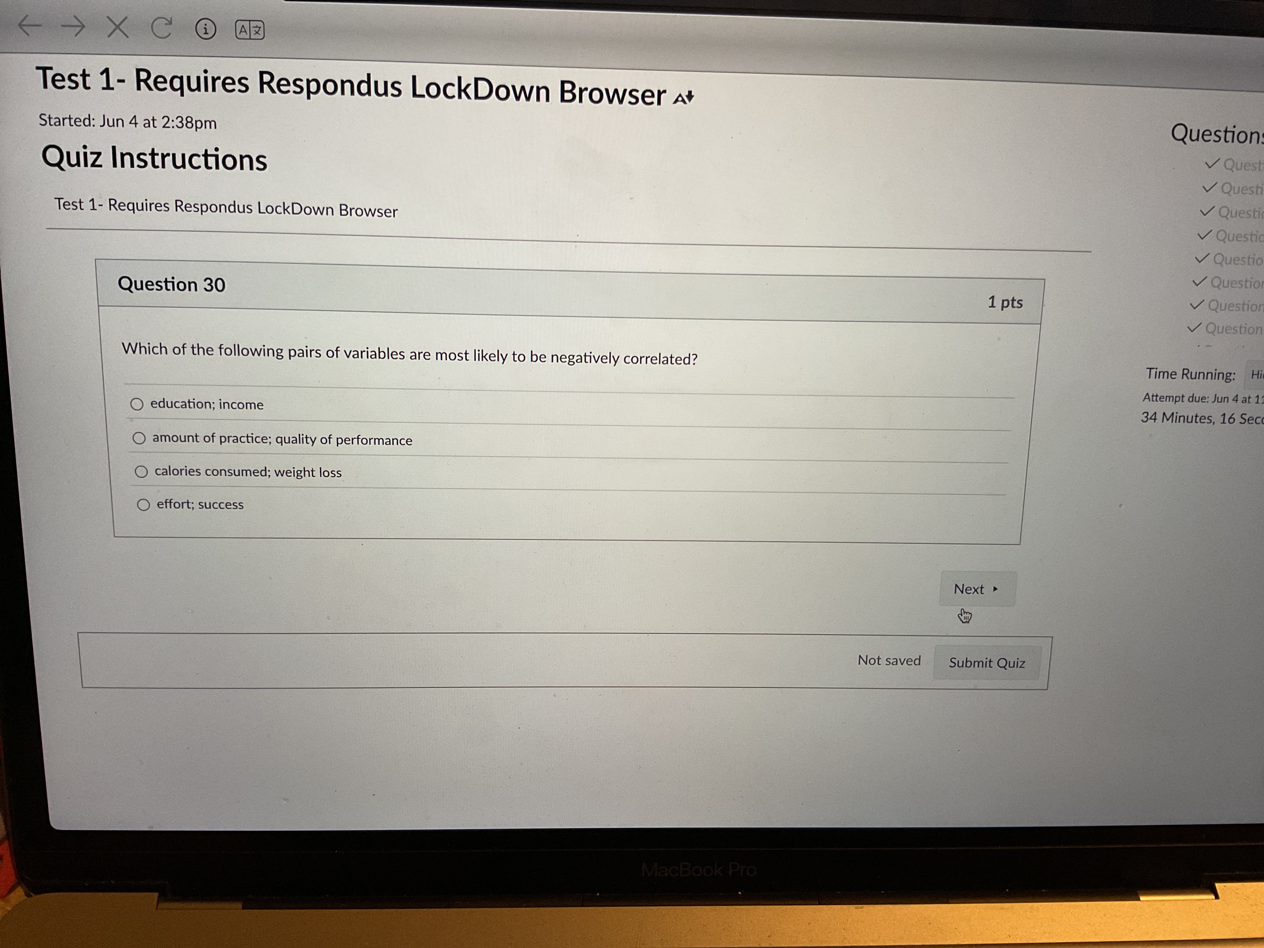 answer < - X C H AZ Test 1- Requires Respondus
