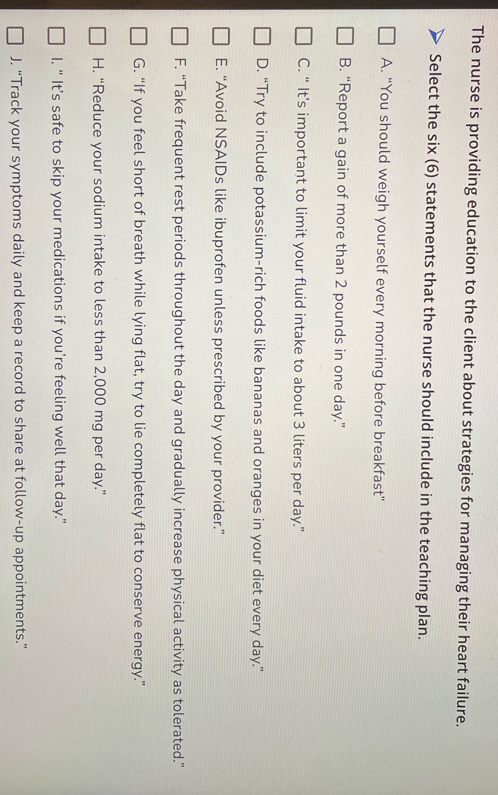 The nurse is providing education to the client