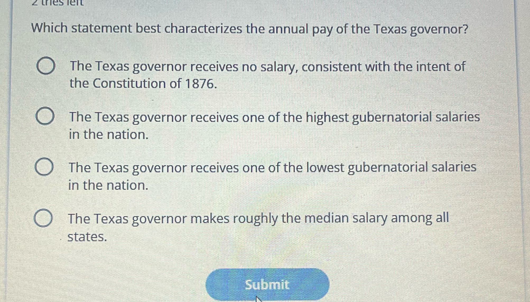 Z tries left Which statement best characterizes