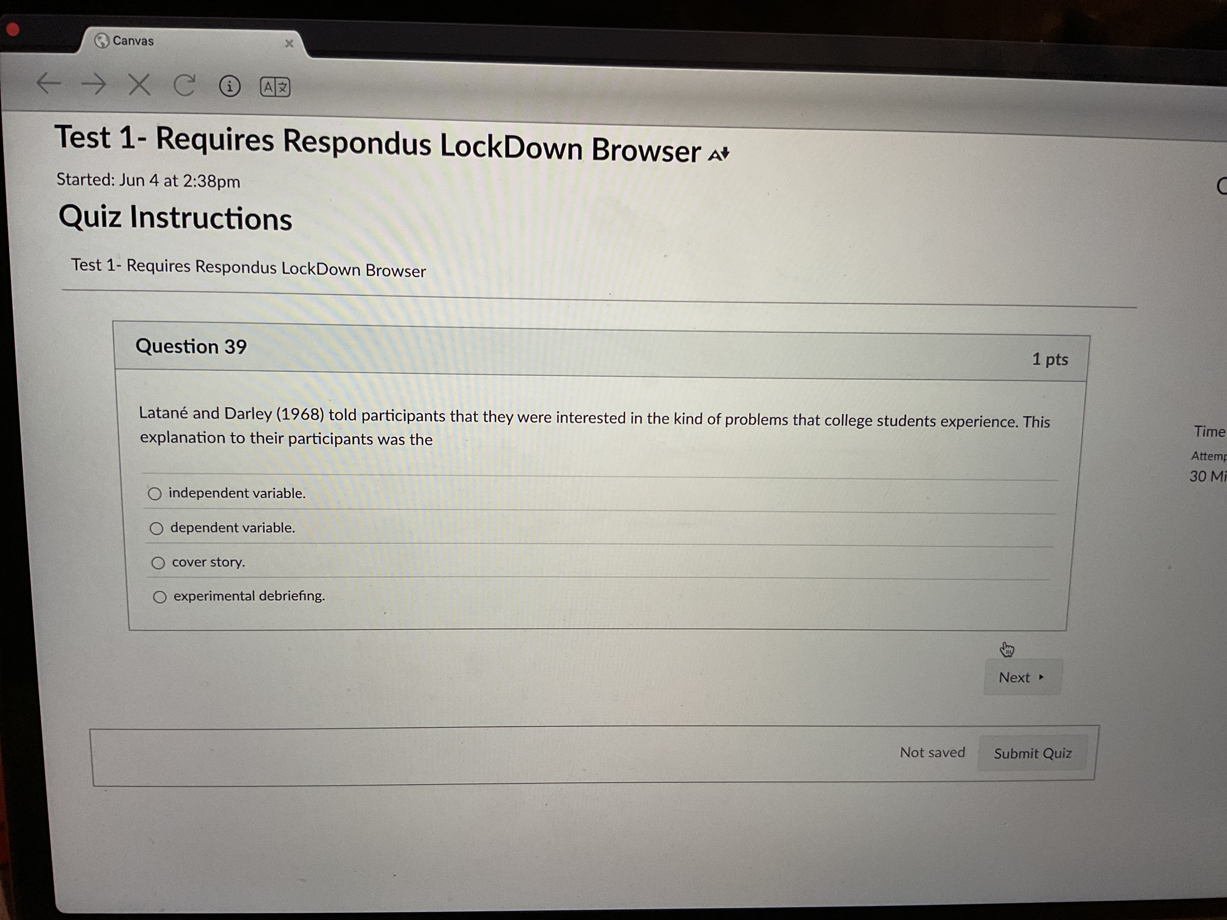 answer Canvas X < - X CHAZ Test 1- Requires