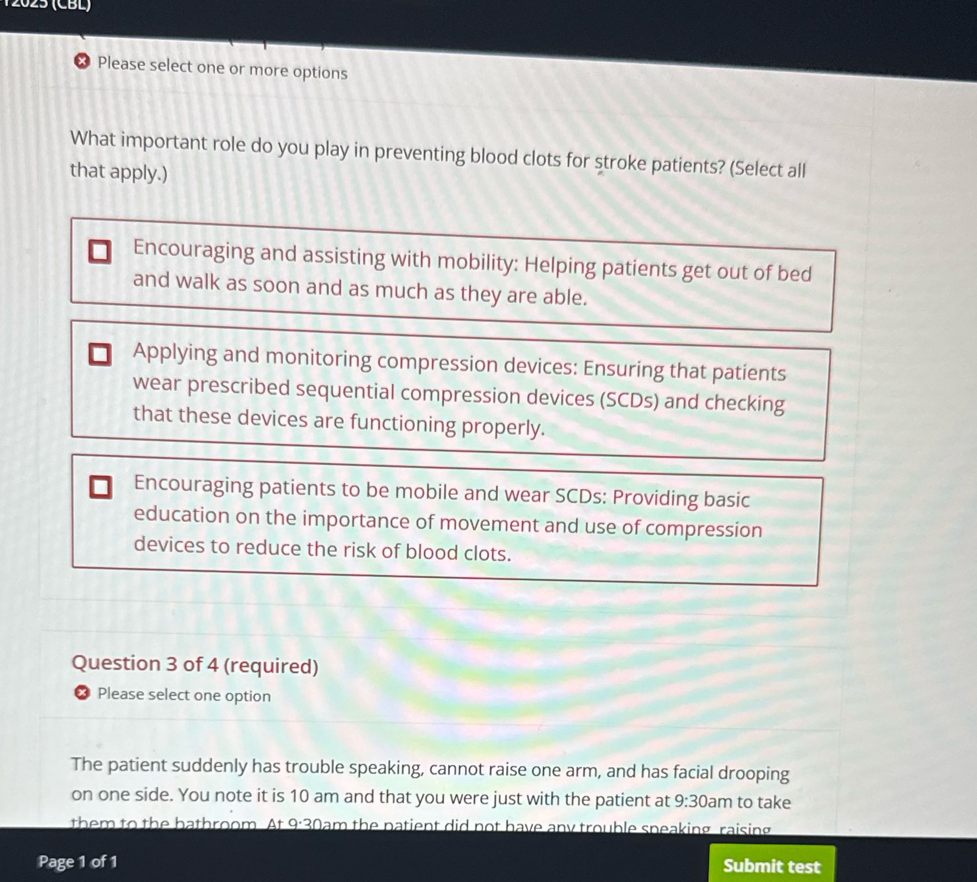Please select one or more options What important