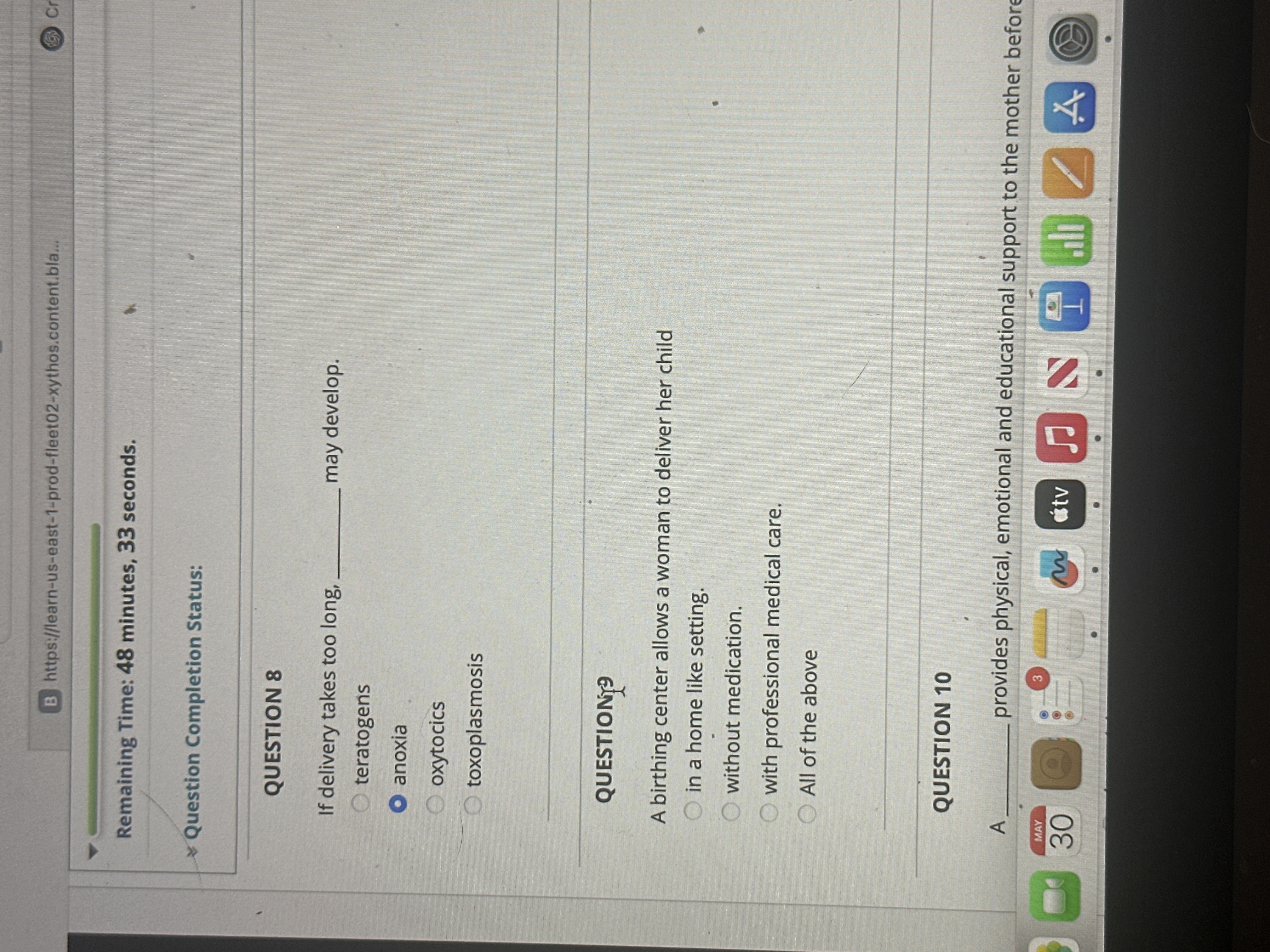 if delivery takes too long, what may develop? B
