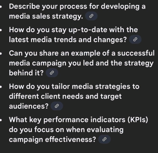 write the questions Describe your process for