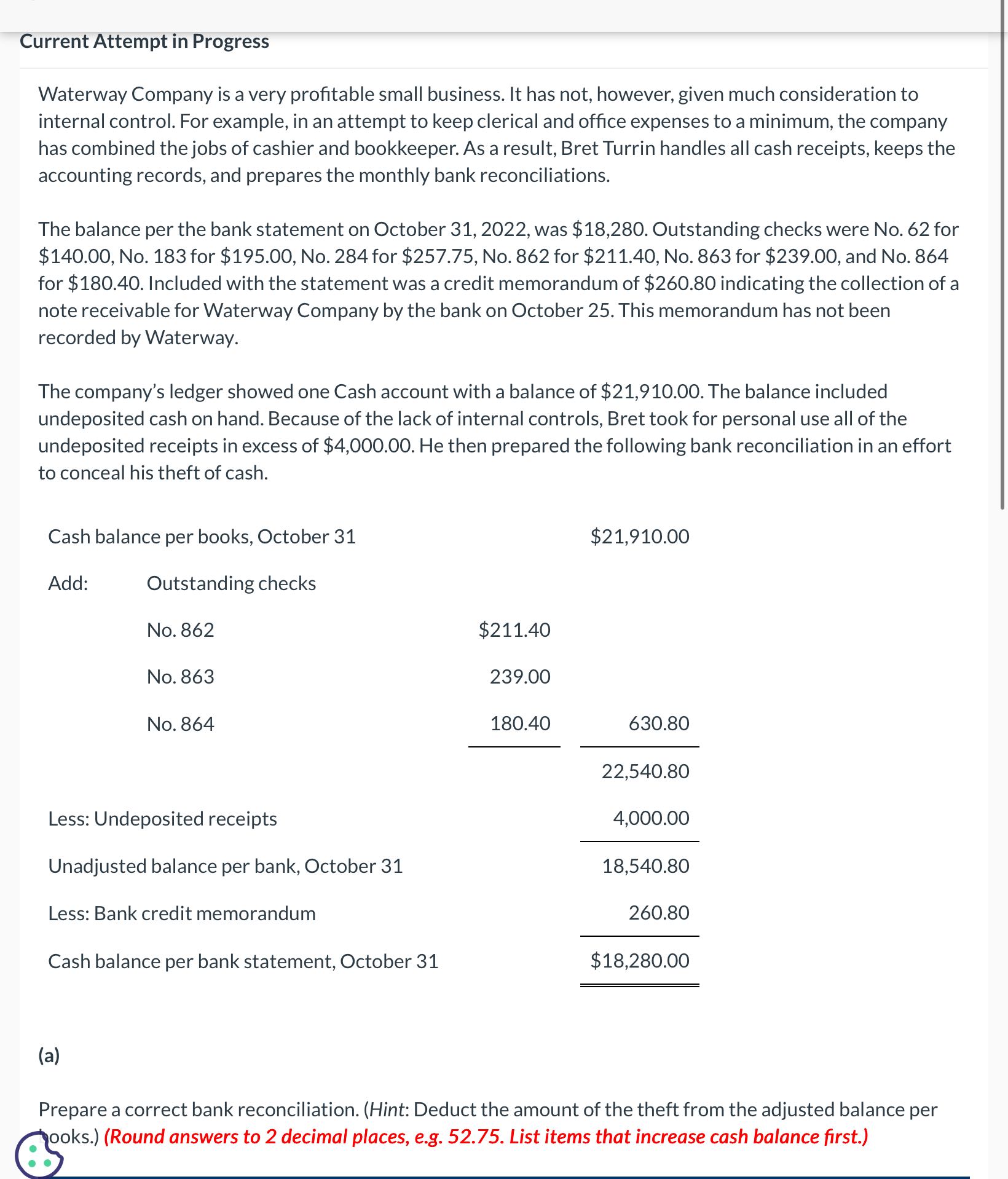 Current Attempt in Progress Waterway Company is a