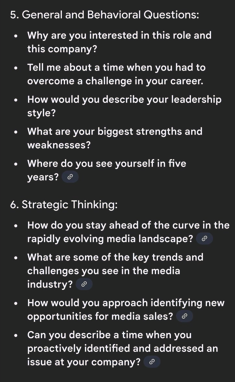 write the questions 5. General and Behavioral