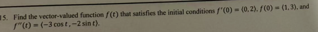 . 15. Find the vector-valued function f(t) that