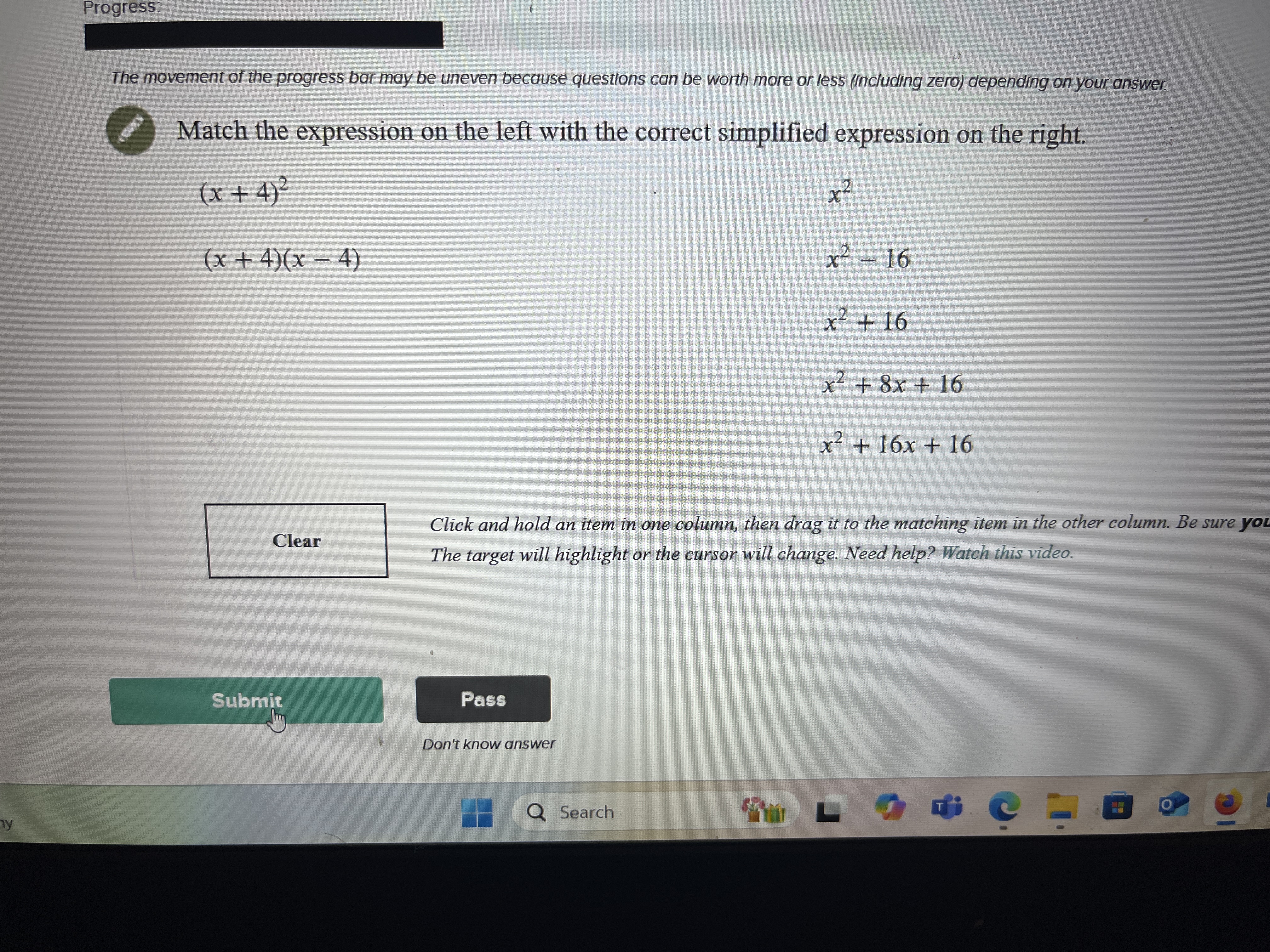 Solve - progress bar may be uneven because