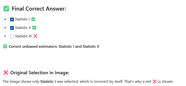 Three different statistics are being considered