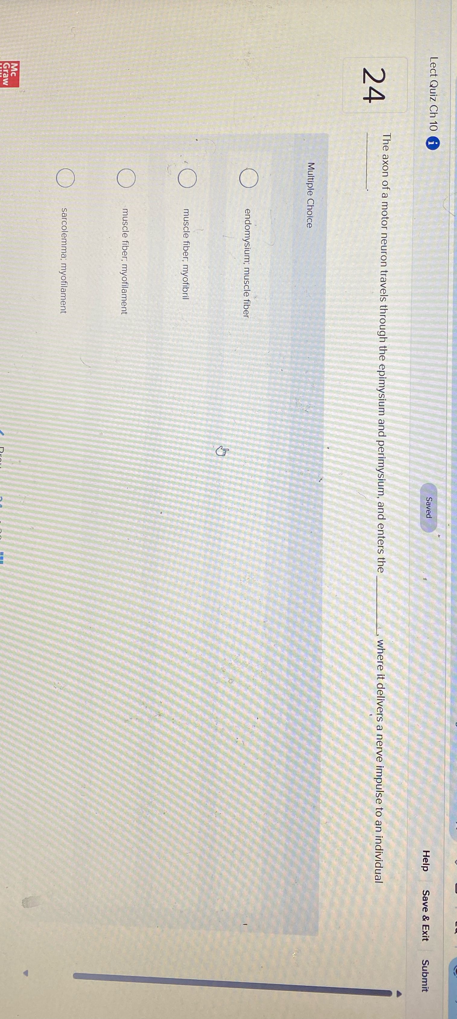 Lect Quiz Ch 10 i Saved Help Save & Exit Submit