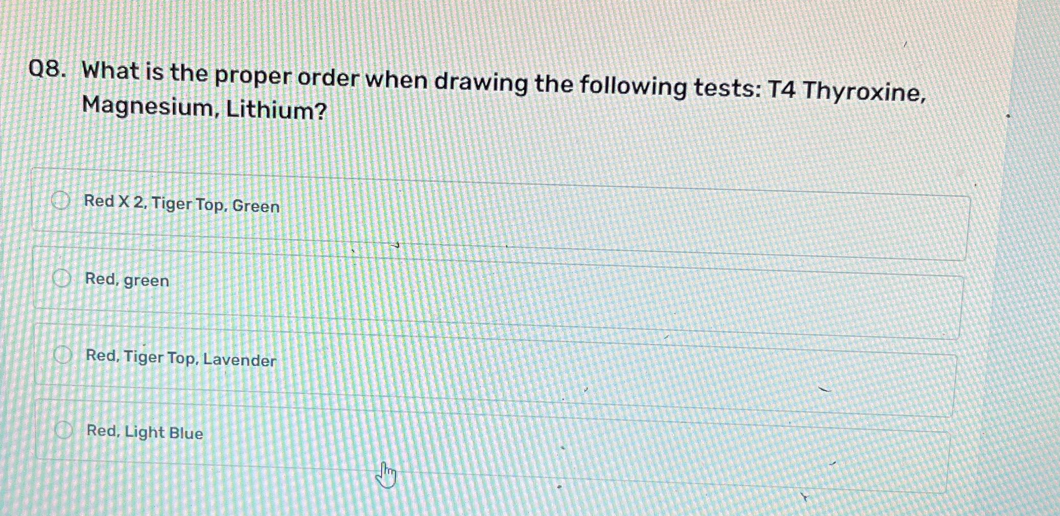 08. What is the proper order when drawing the