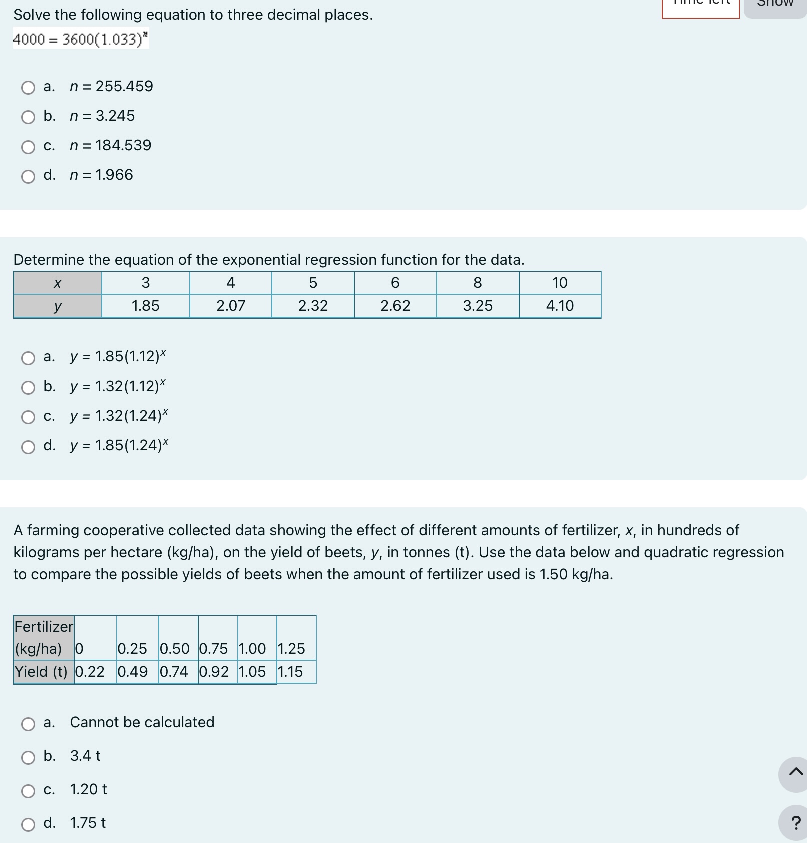 Which expression is equivalent to 2 In 2e? Time