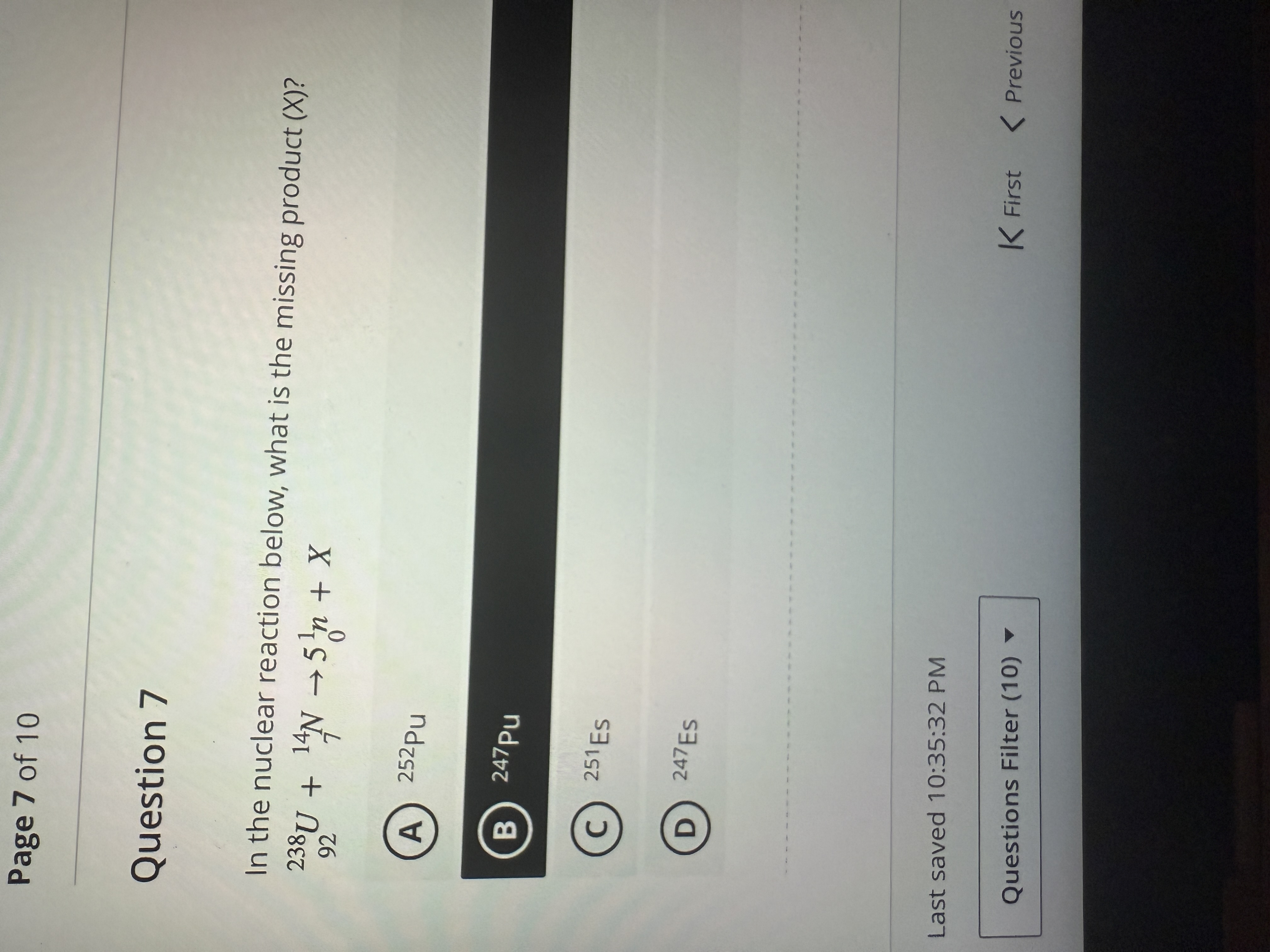 Solve Page 7 of 10 Question 7 In the nuclear