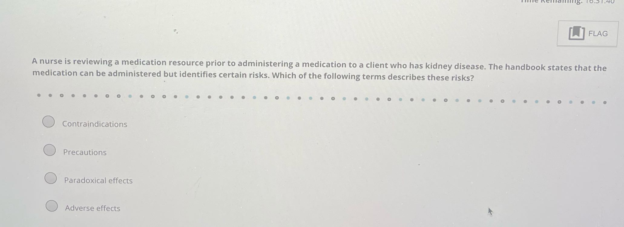 FLAG A nurse is reviewing a medication resource