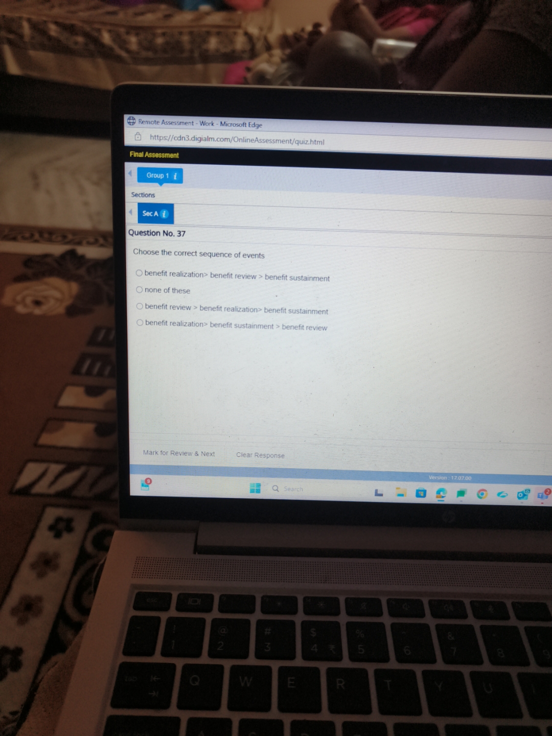 Remote Assessment - Work - Microsoft Edge