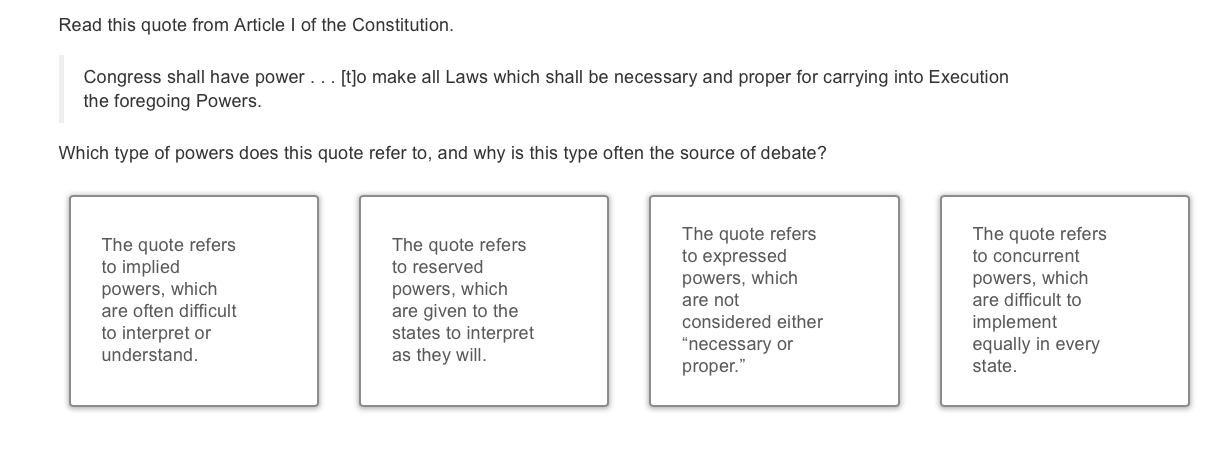 answer Read this quote from Article | of the
