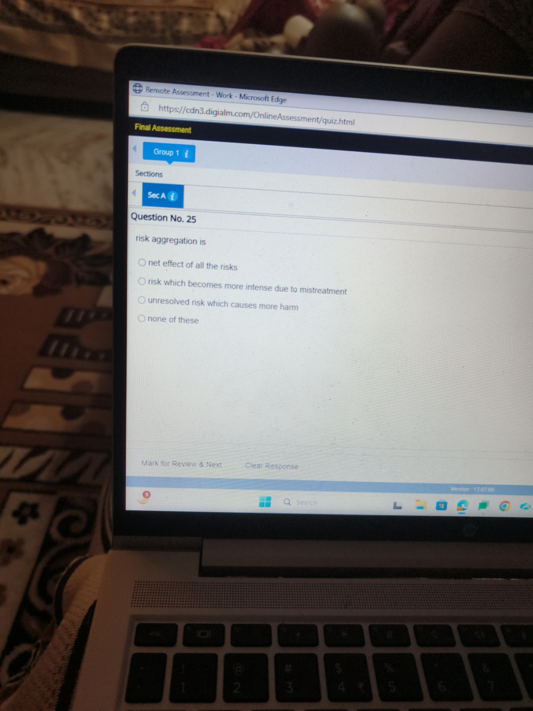 Remote Assessment - Work - Microsoft Edge