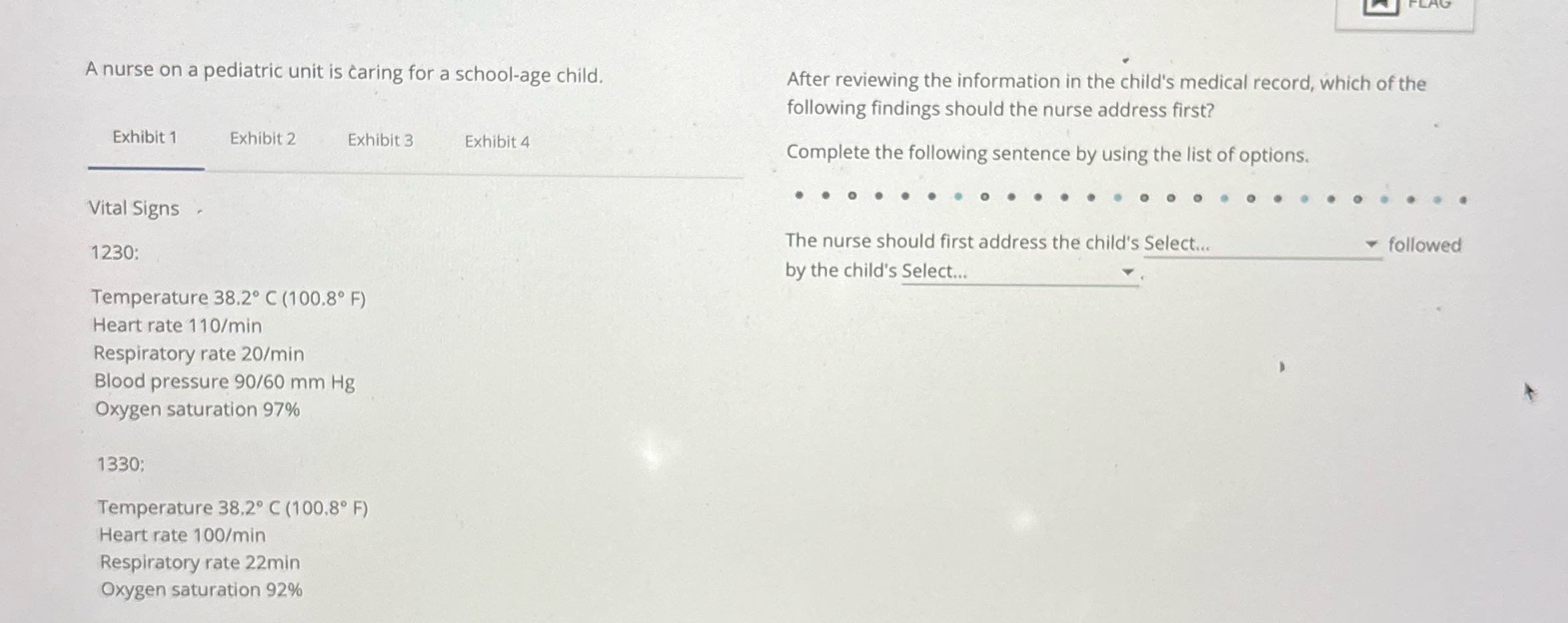 A nurse on a pediatric unit is caring for a